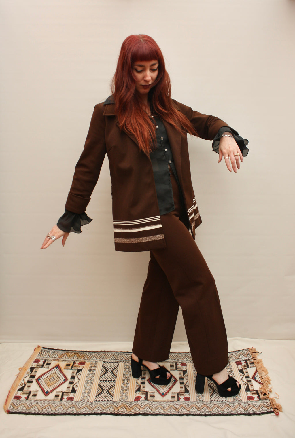Vintage 70s Chocolate Suit