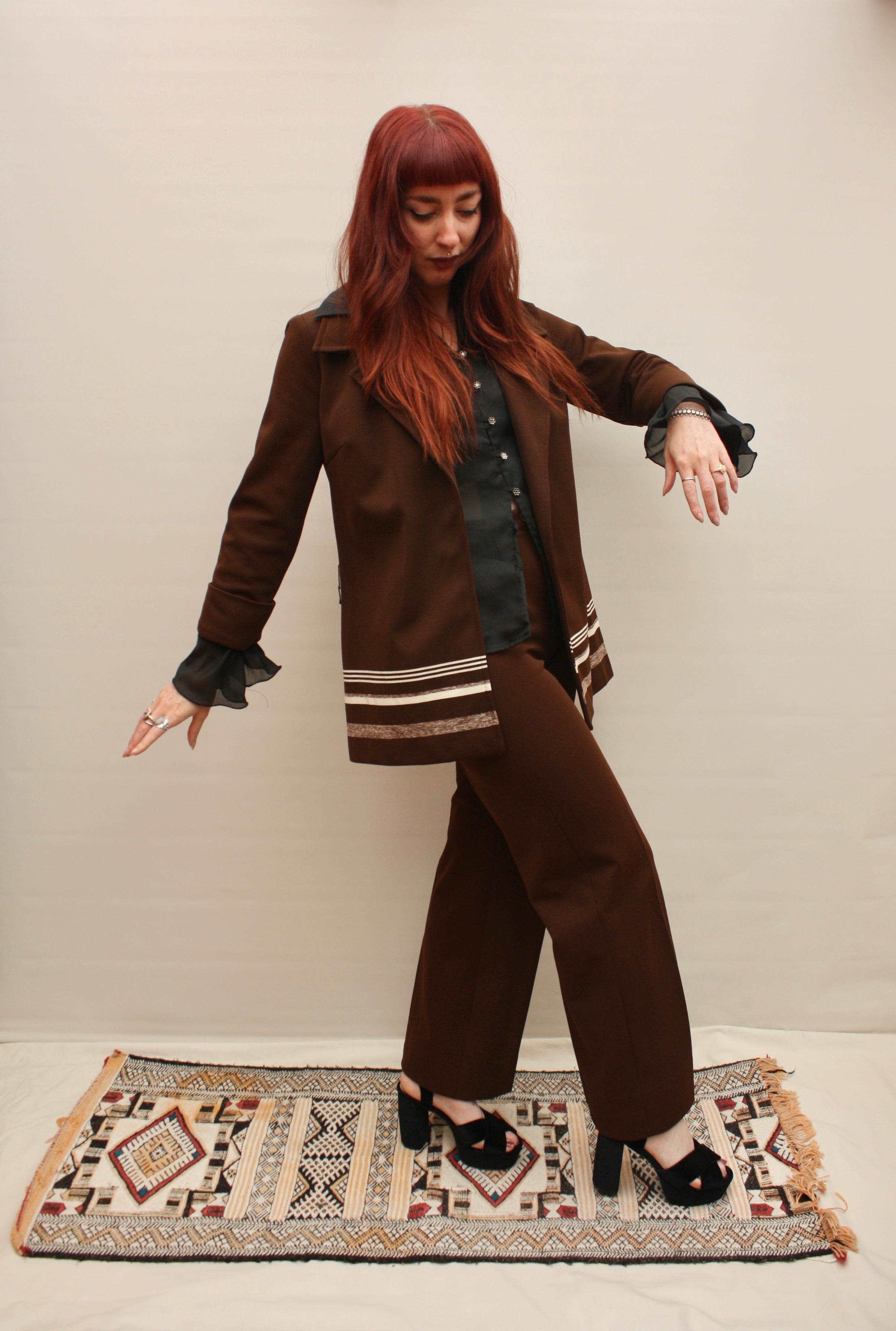 Vintage 70s Chocolate Suit