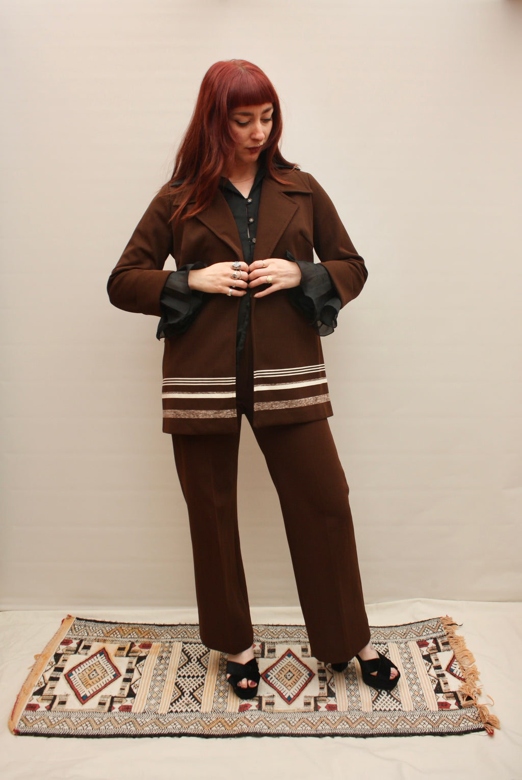 Vintage 70s Chocolate Suit