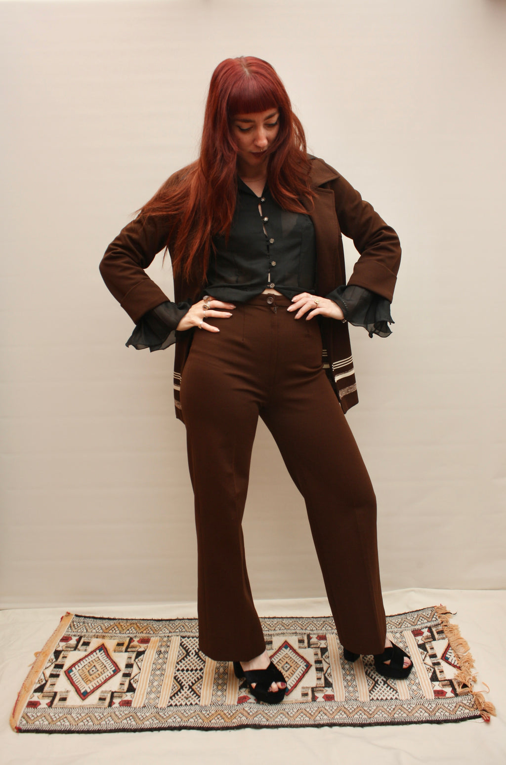Vintage 70s Chocolate Suit