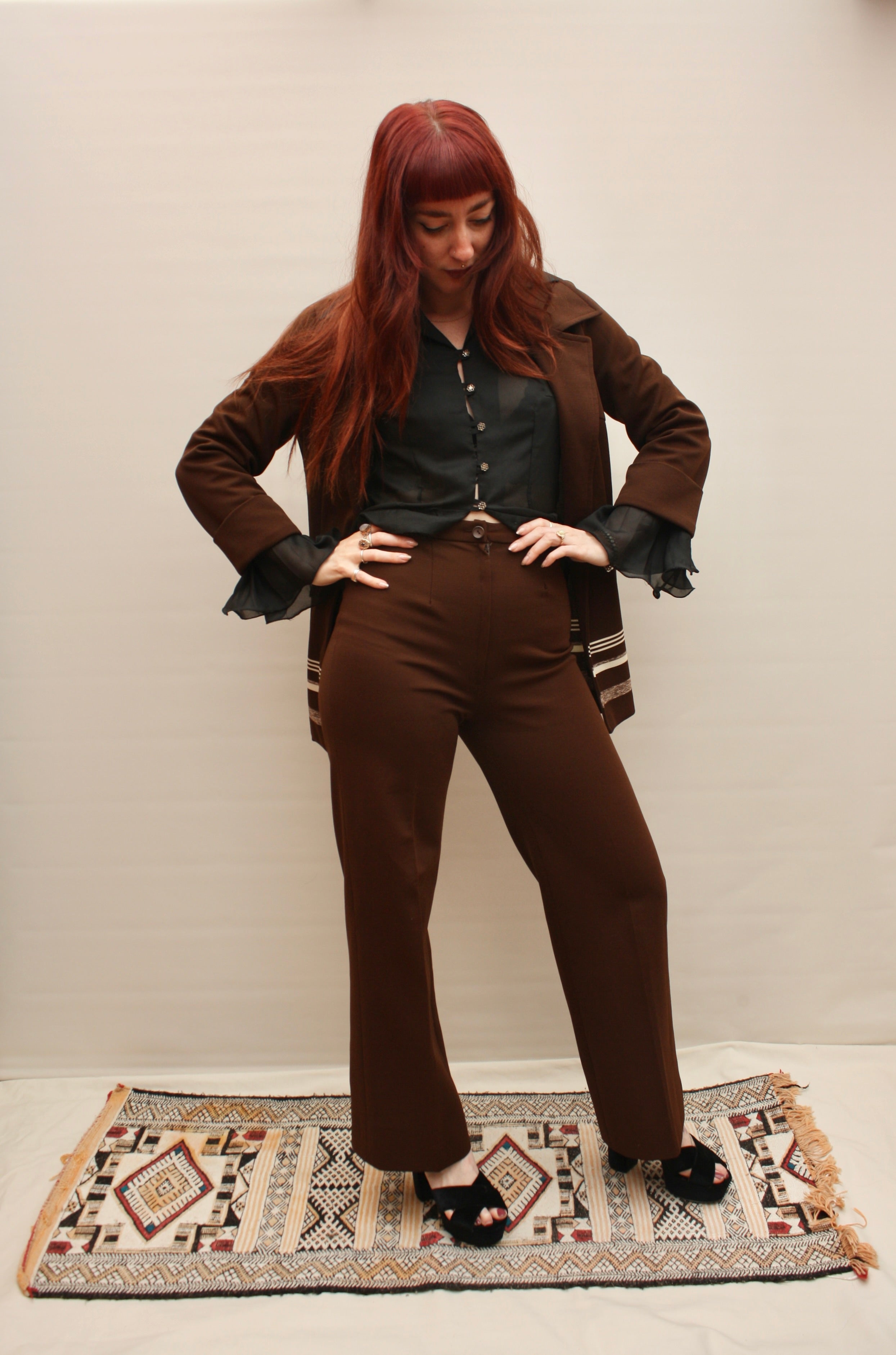 Vintage 70s Chocolate Suit