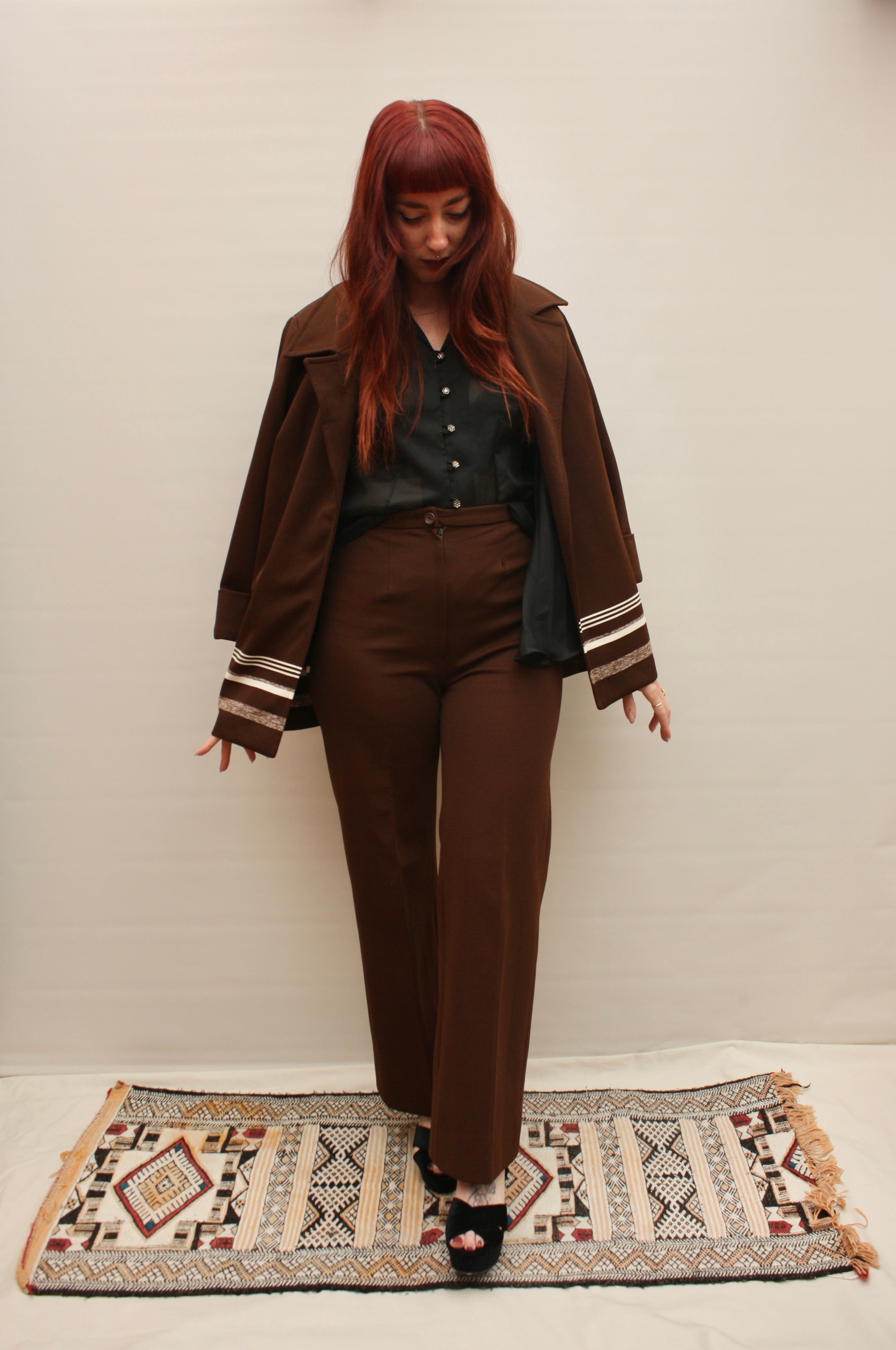 Vintage 70s Chocolate Suit