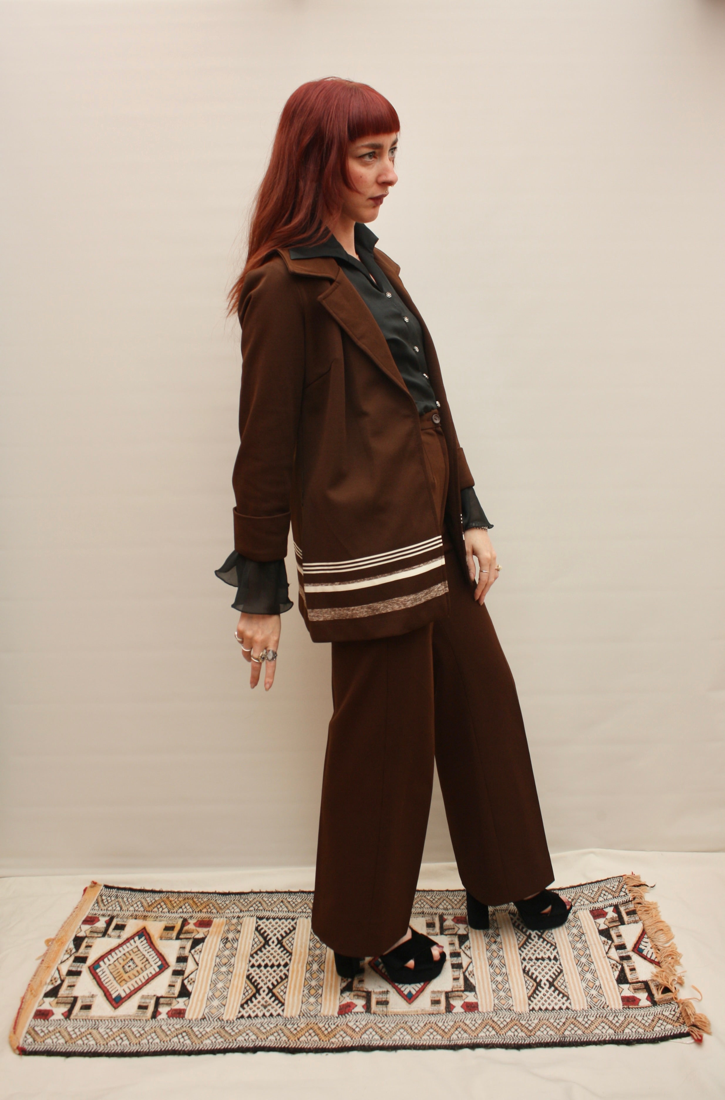 Vintage 70s Chocolate Suit
