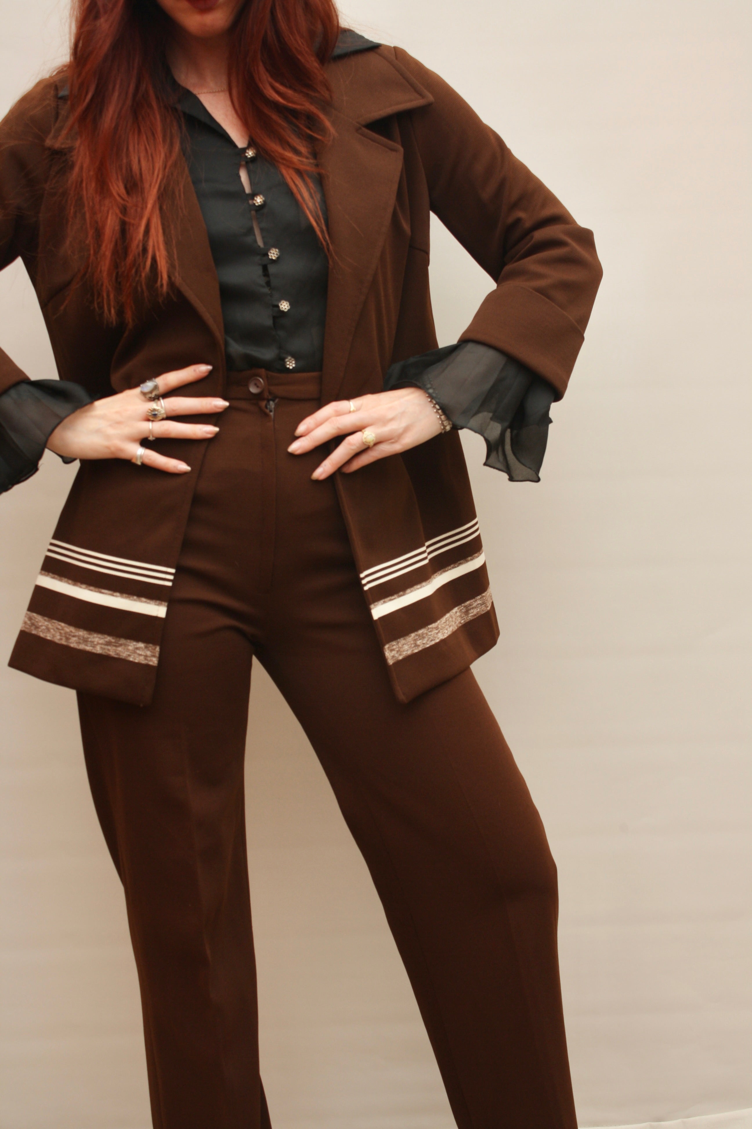 Vintage 70s Chocolate Suit