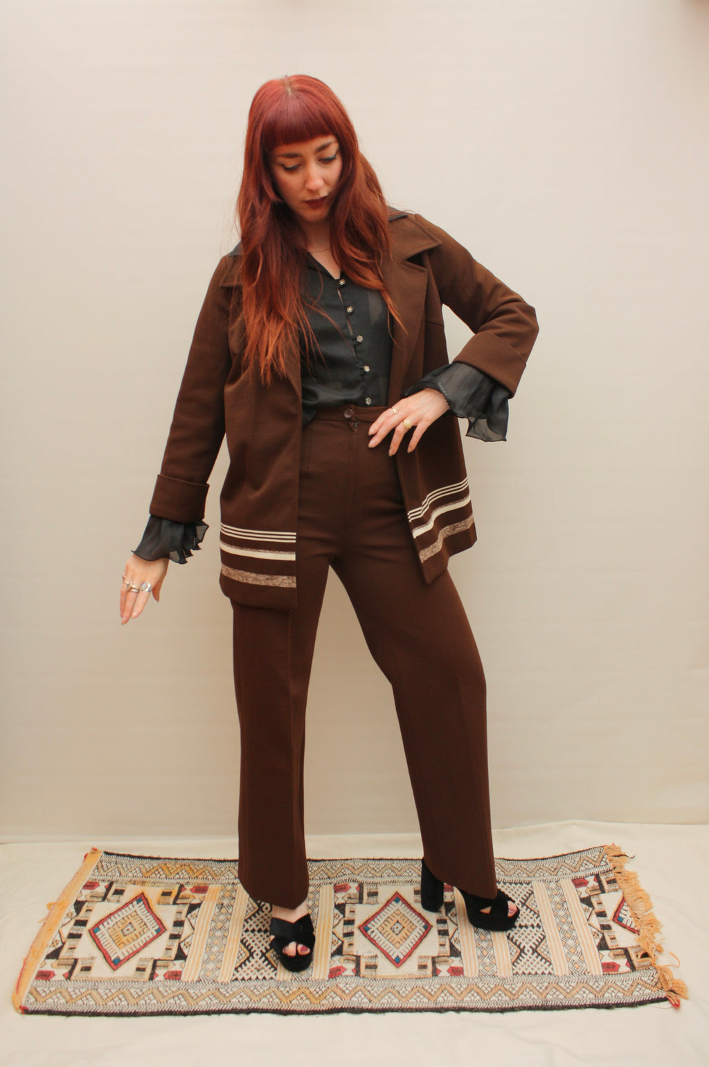 Vintage 70s Chocolate Suit