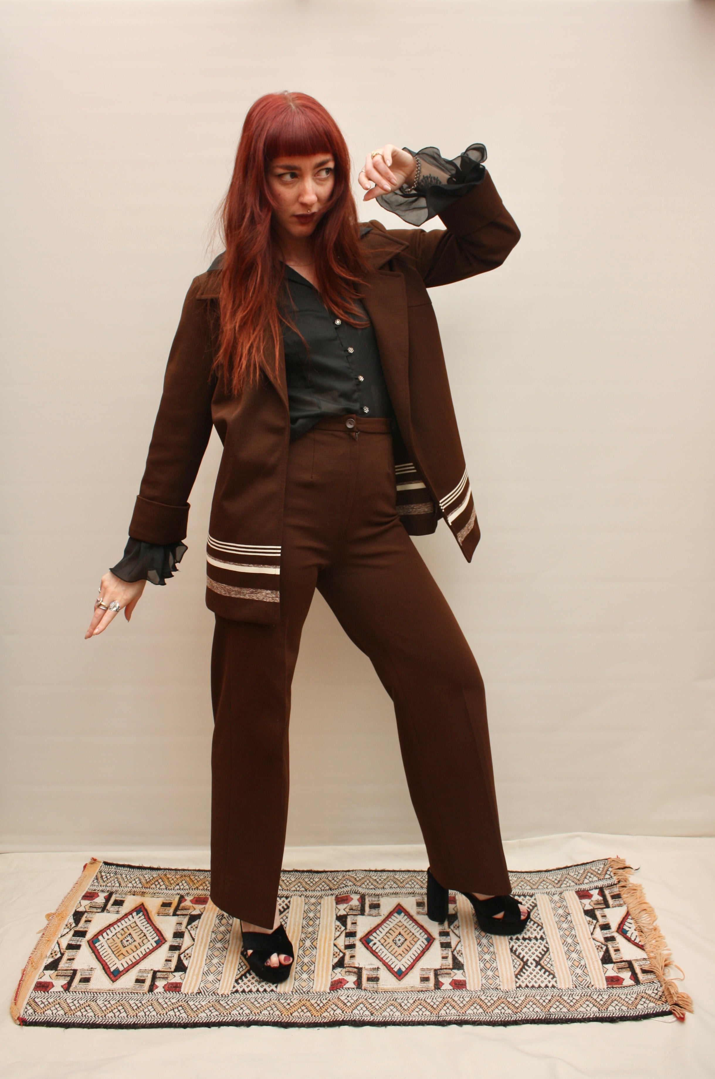Vintage 70s Chocolate Suit