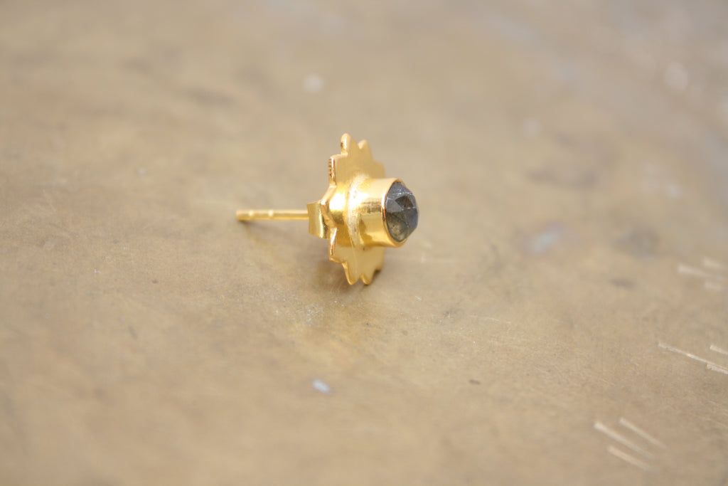 Gold Sun Stud Earrings