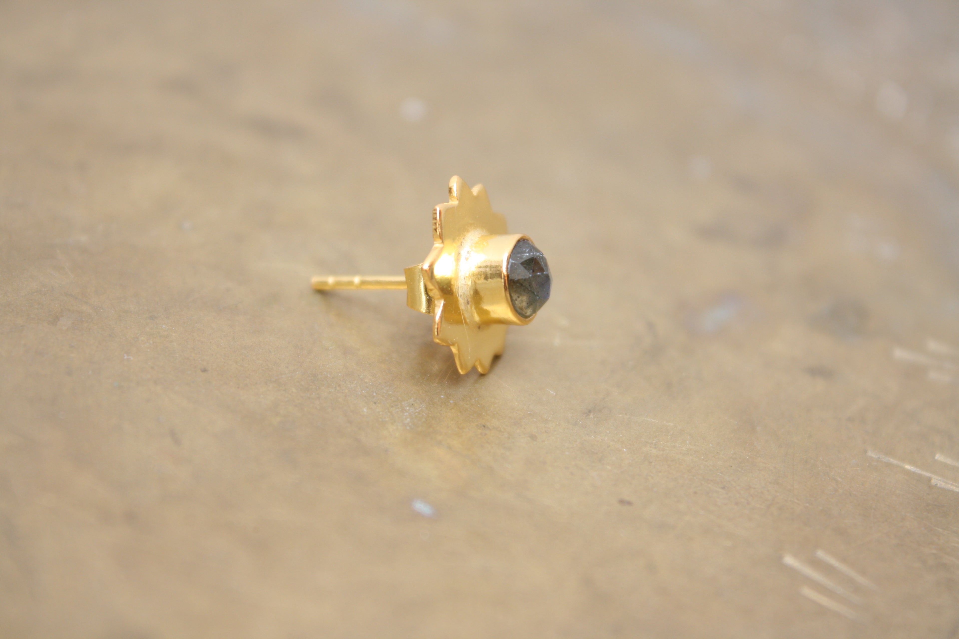 Gold Sun Stud Earrings