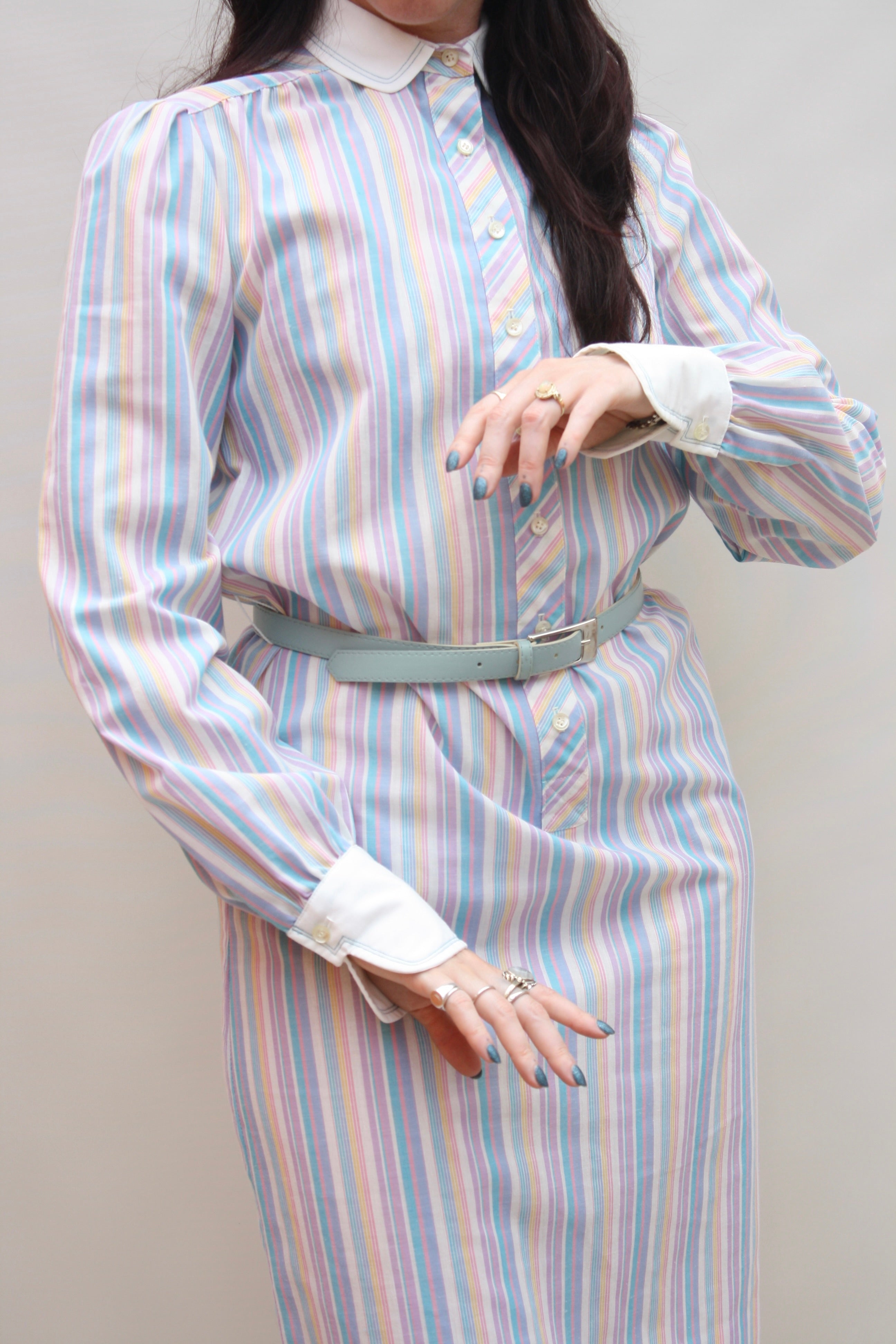 Vintage Striped Shirt Dress