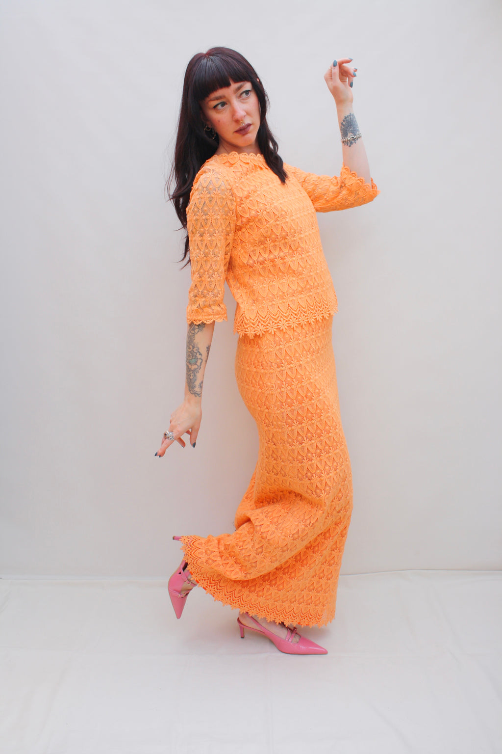 Vintage 60s Crochet Dress