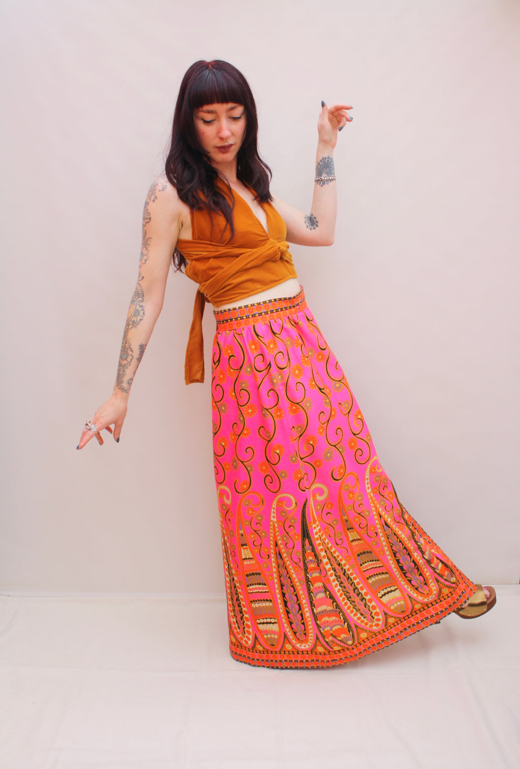 Vintage Paisley Wrap Skirt