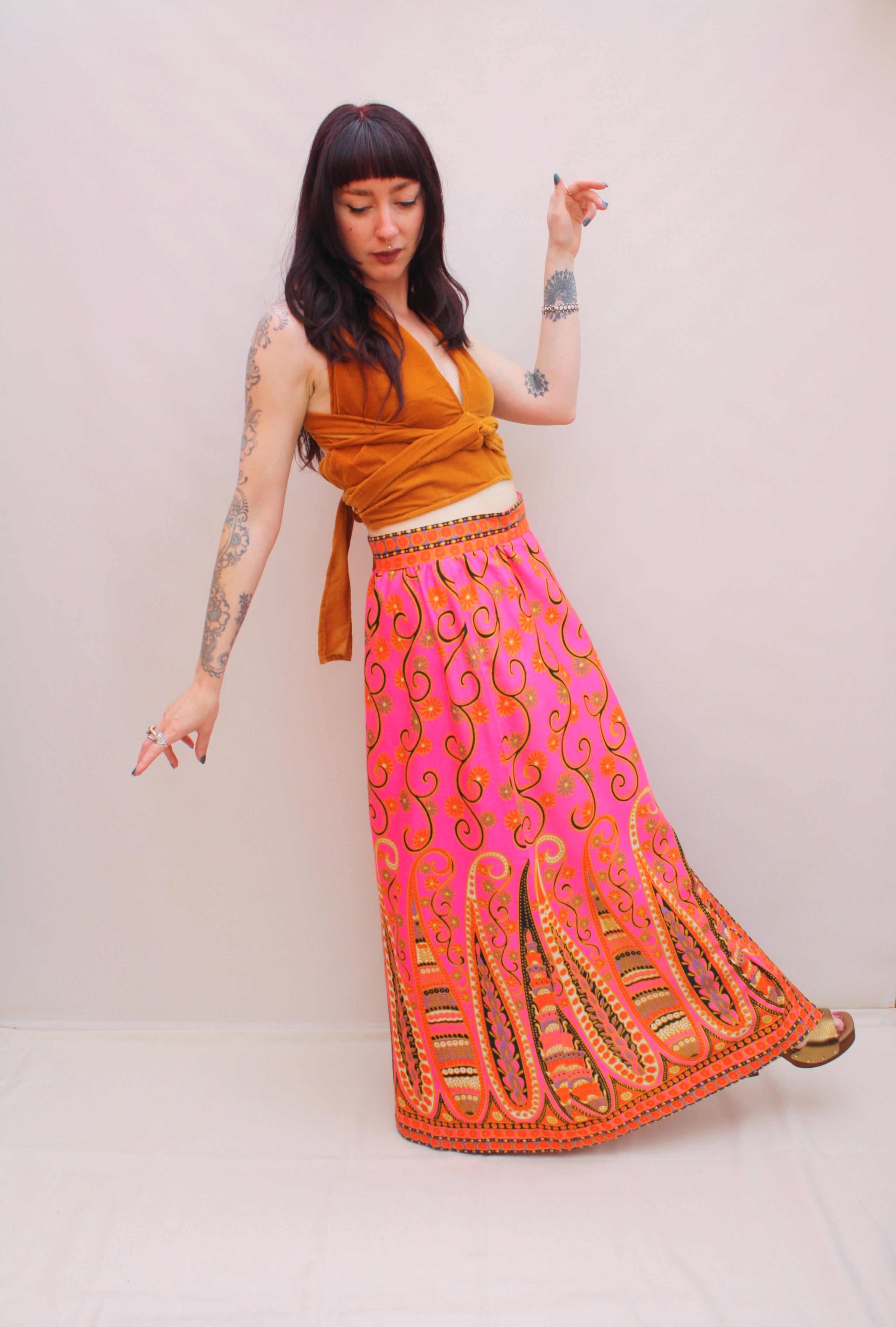 Vintage Paisley Wrap Skirt