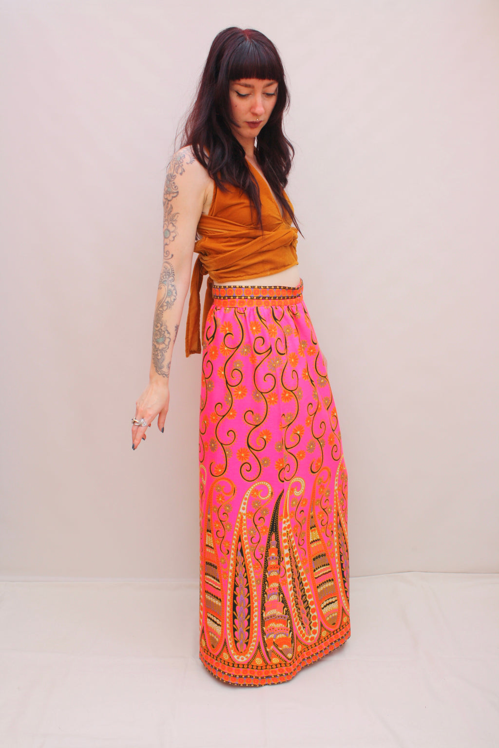 Vintage Paisley Wrap Skirt