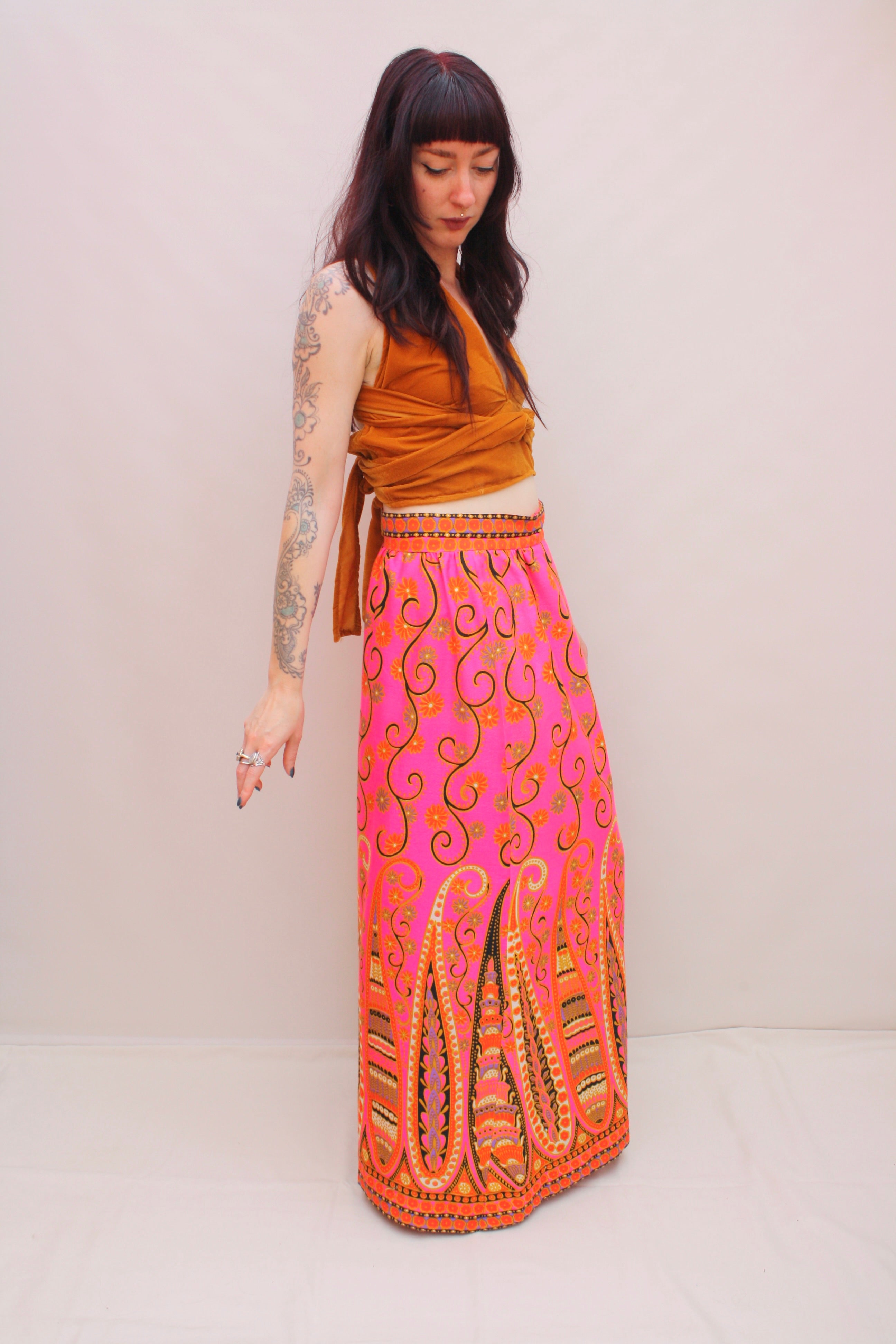 Vintage Paisley Wrap Skirt