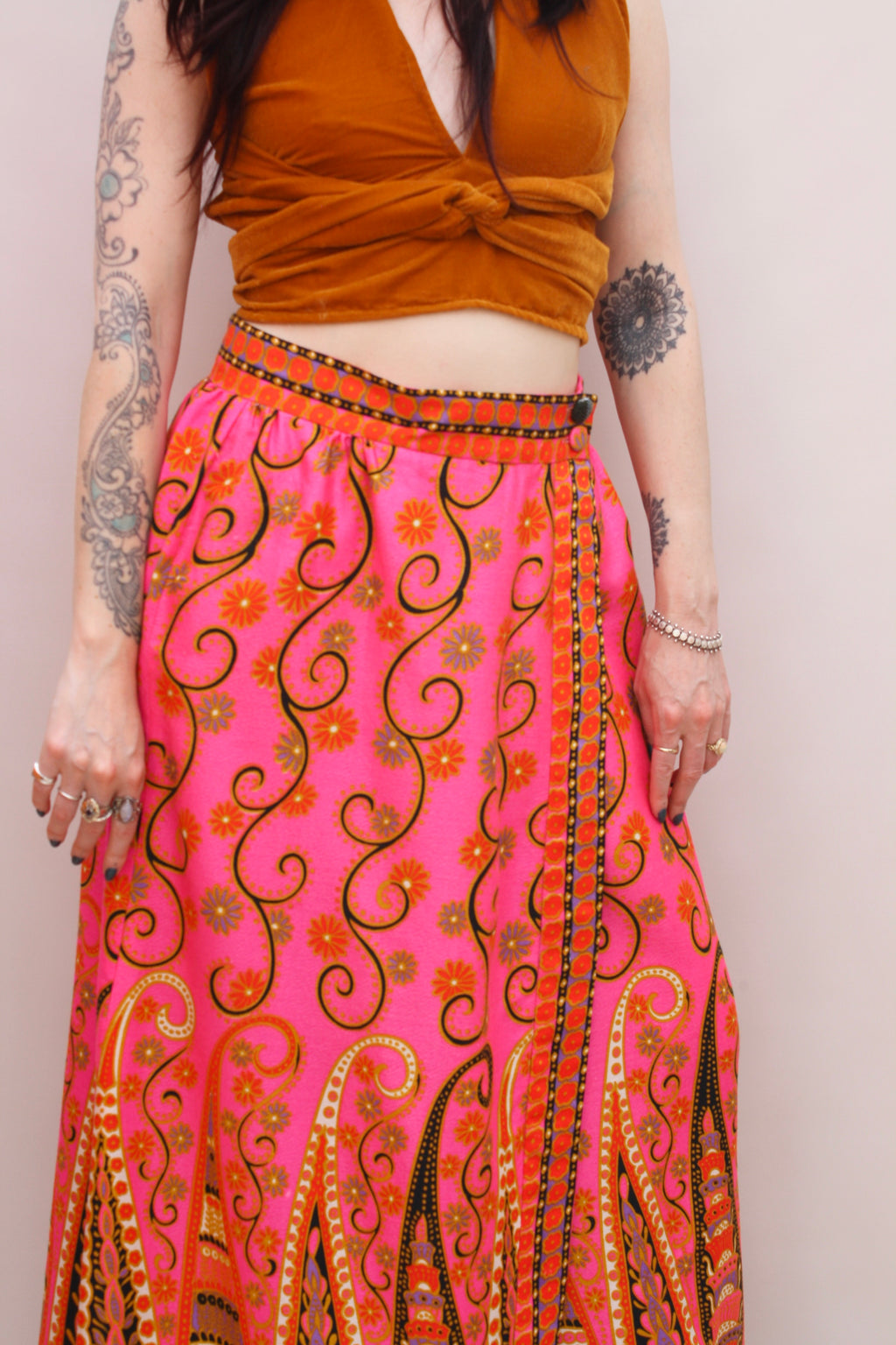 Vintage Paisley Wrap Skirt