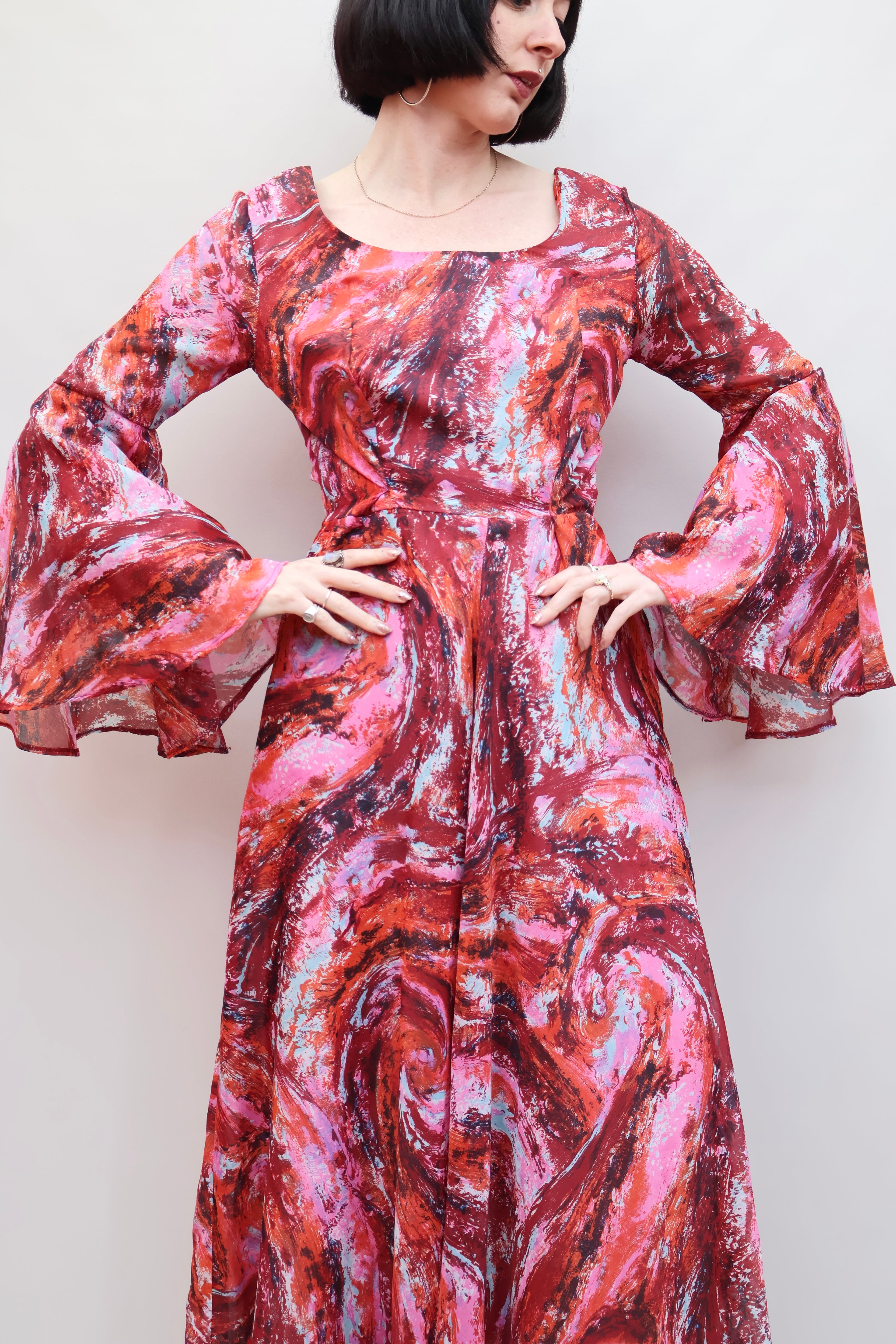 Vintage Psychedelic 70s Dress