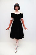 Vintage Scalloped Velvet Dress