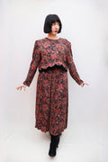 Vintage 80s Paisley Dress