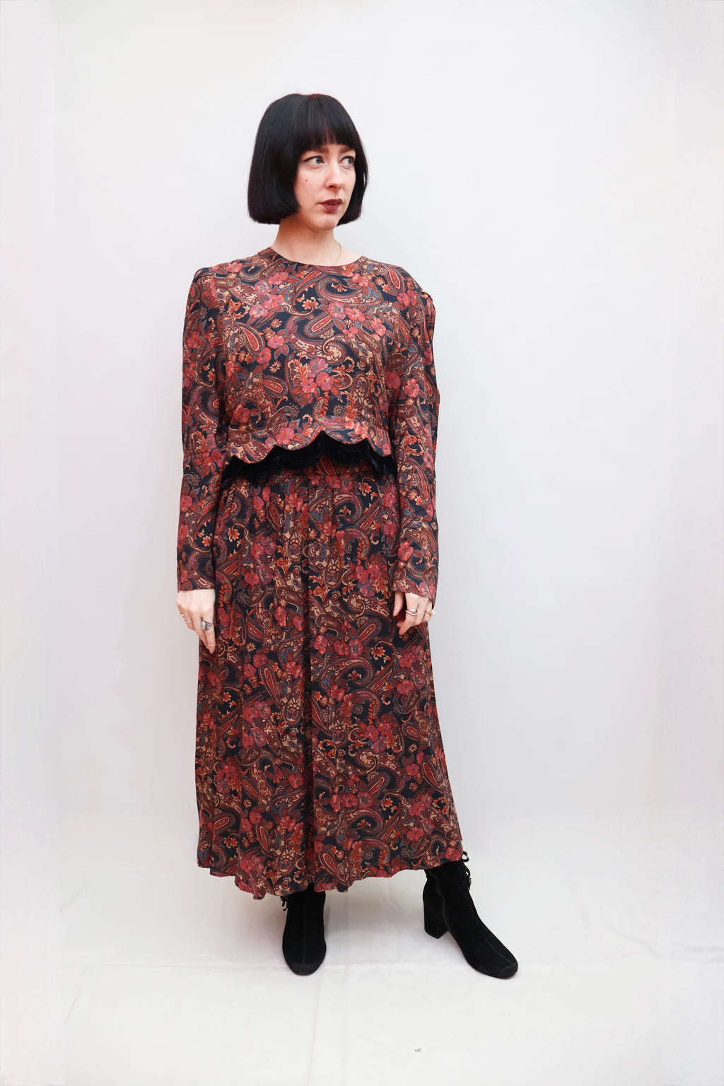 Vintage 80s Paisley Dress