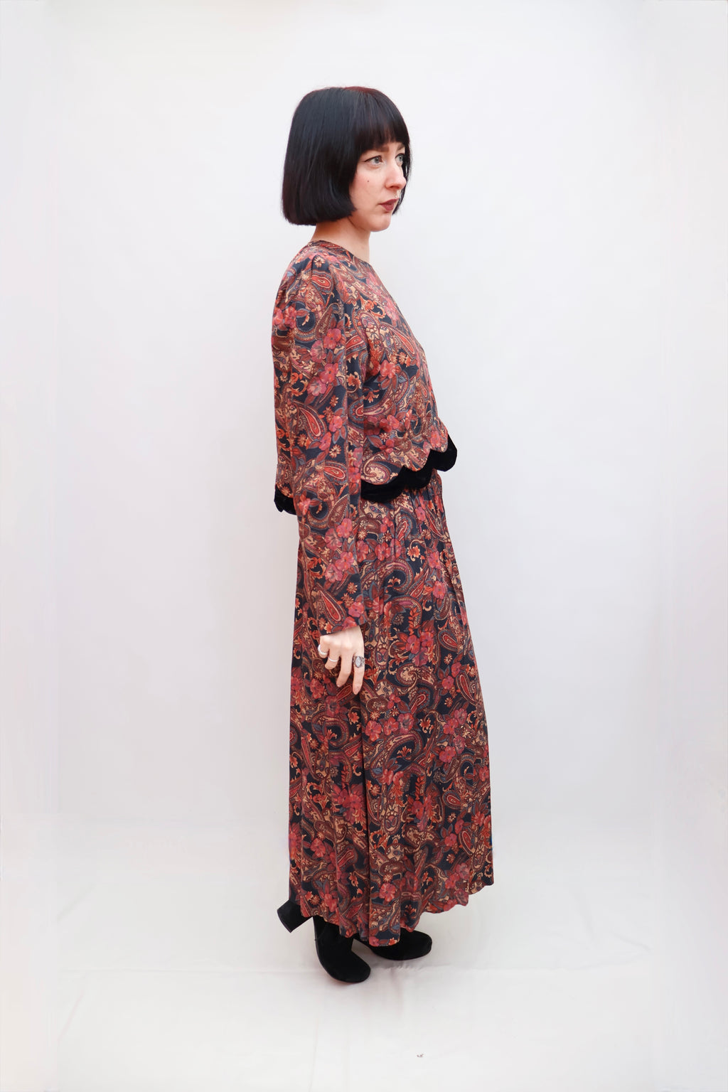 Vintage 80s Paisley Dress