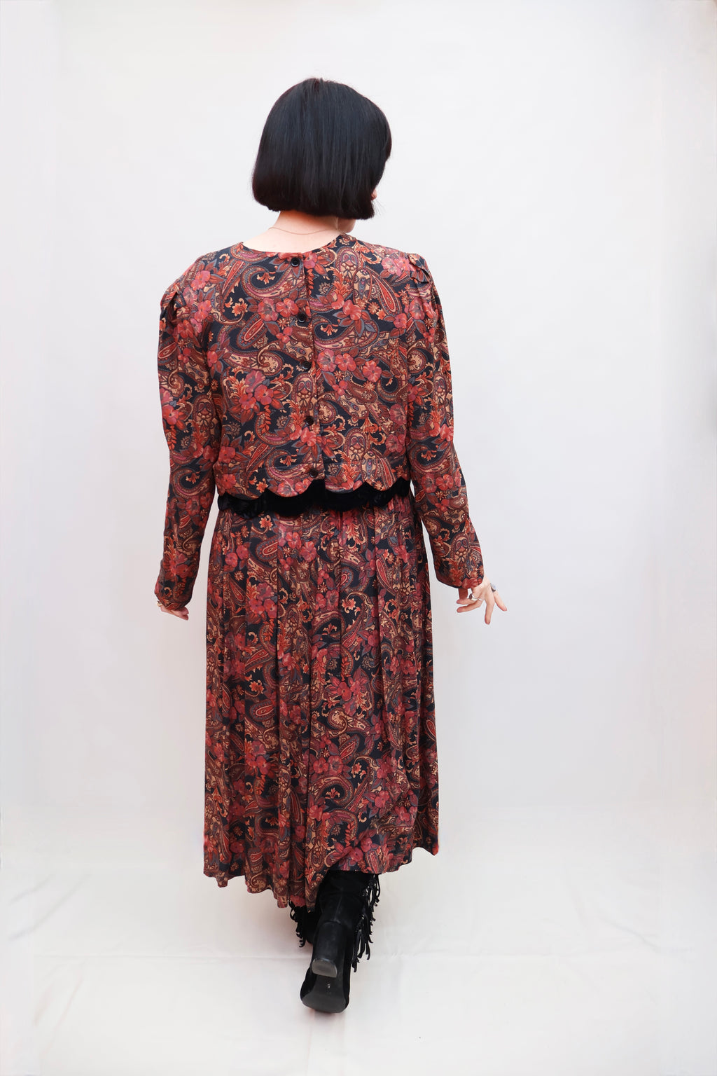 Vintage 80s Paisley Dress