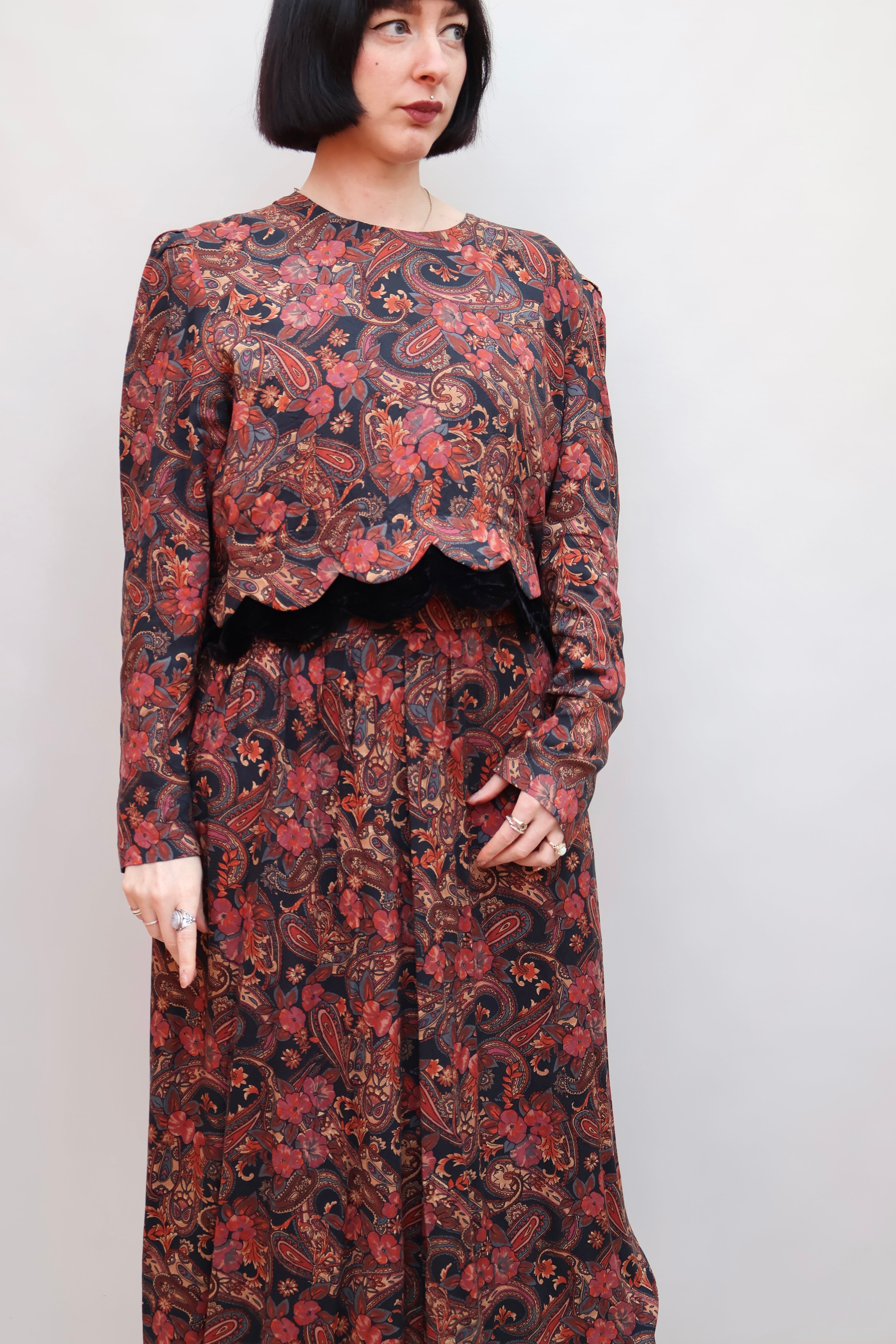 Vintage 80s Paisley Dress