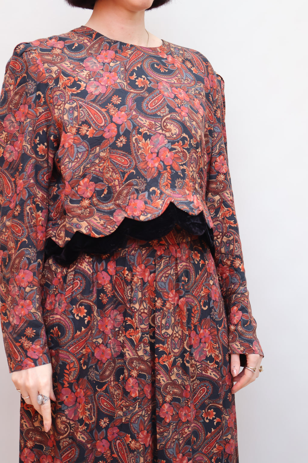 Vintage 80s Paisley Dress