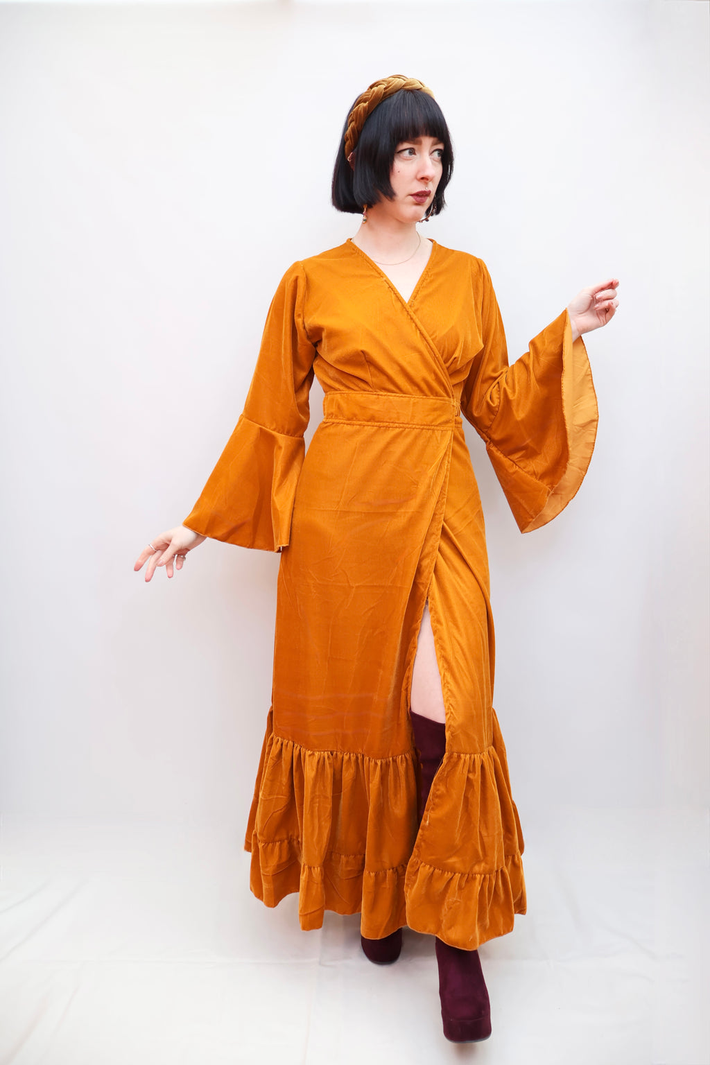 'Astrid' Velvet Wrap Dress