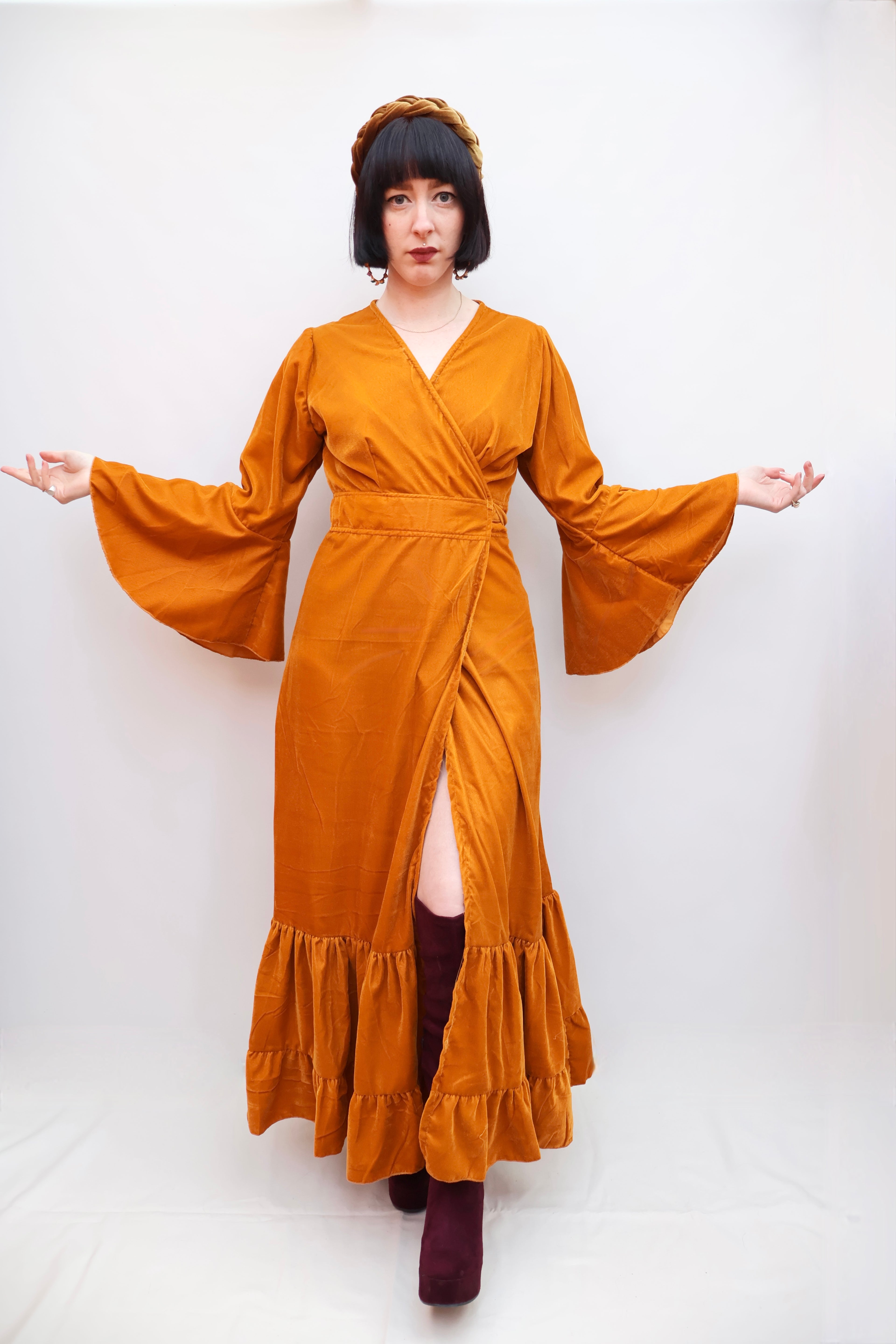'Astrid' Velvet Wrap Dress