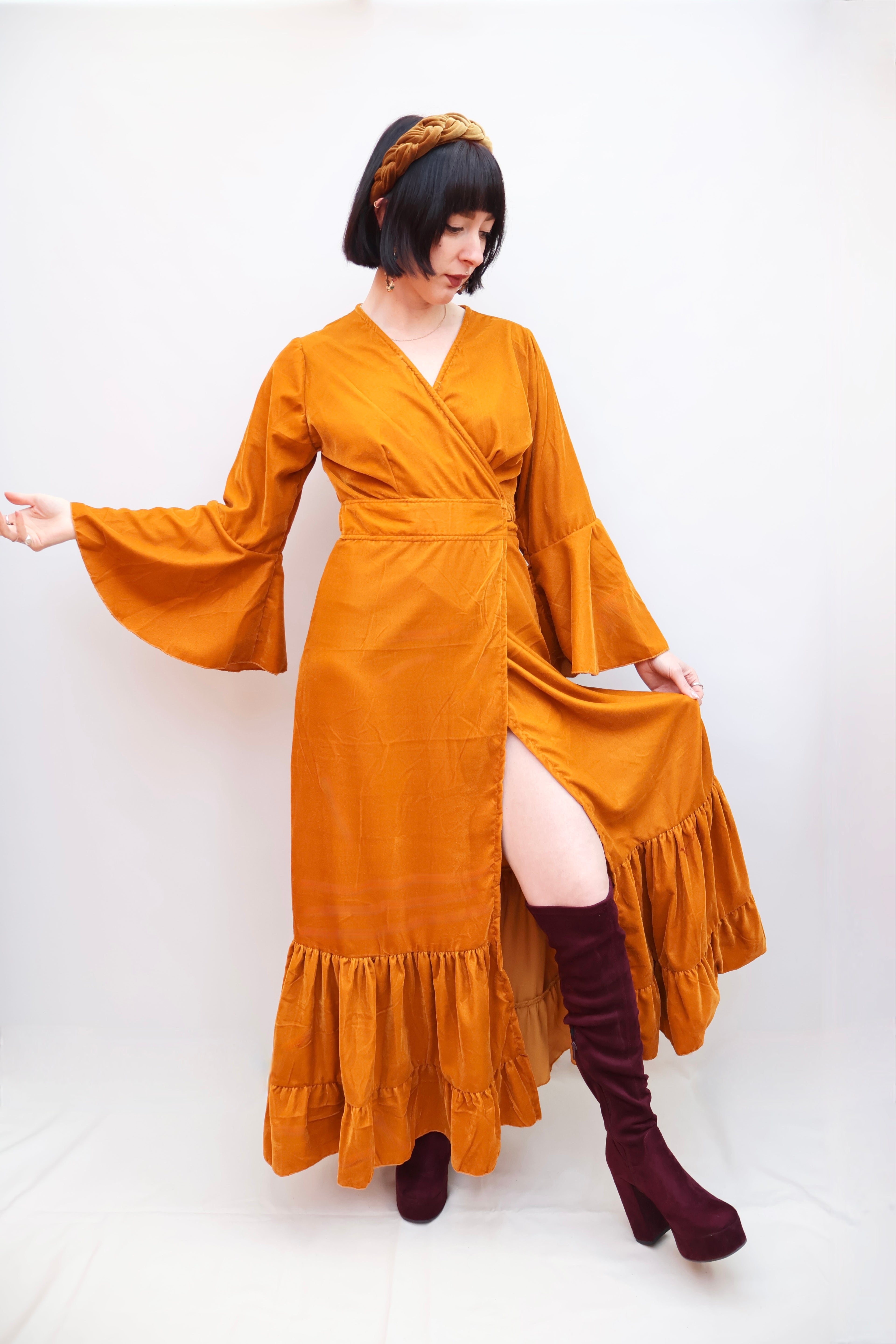 'Astrid' Velvet Wrap Dress