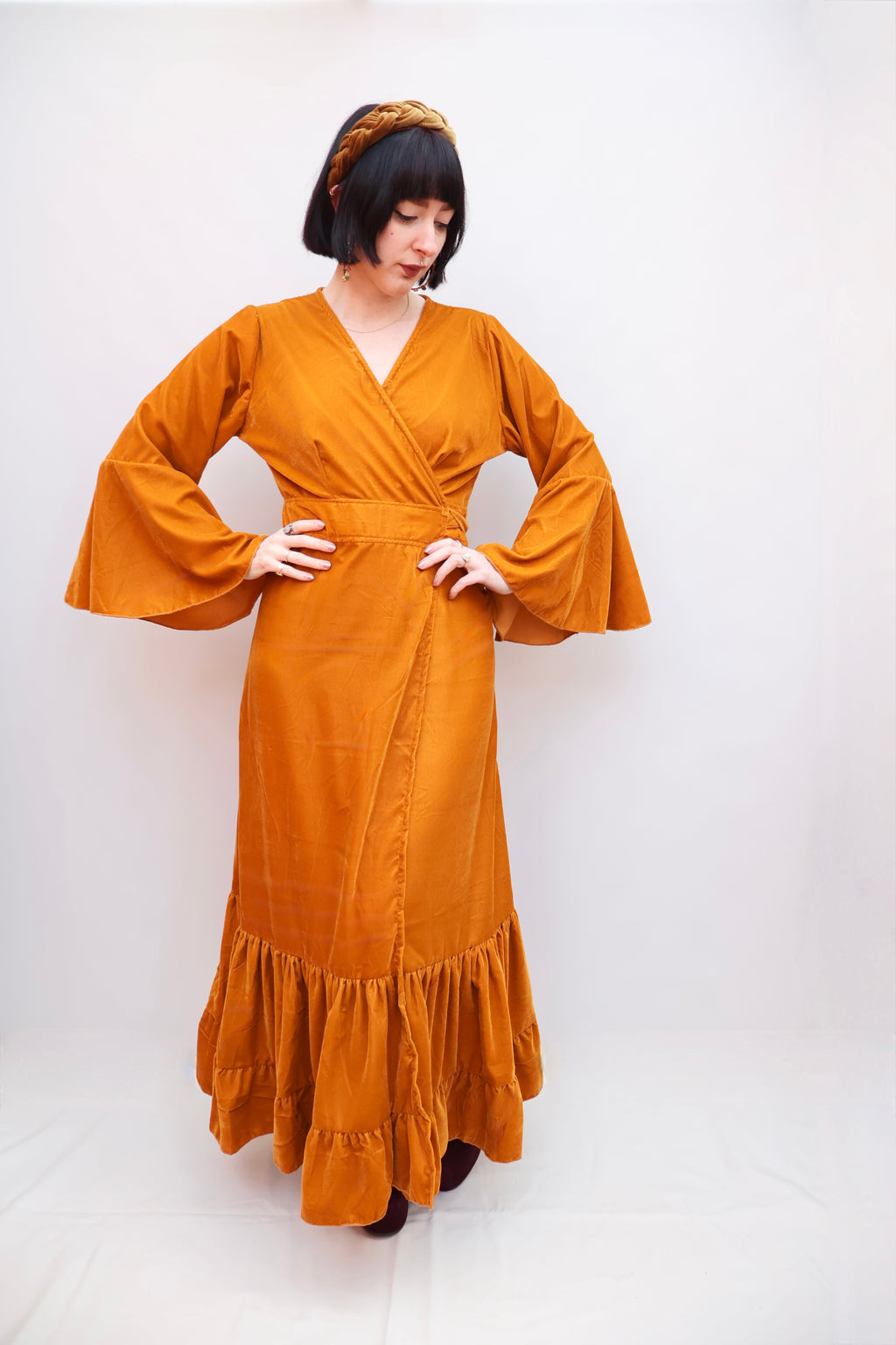 'Astrid' Velvet Wrap Dress