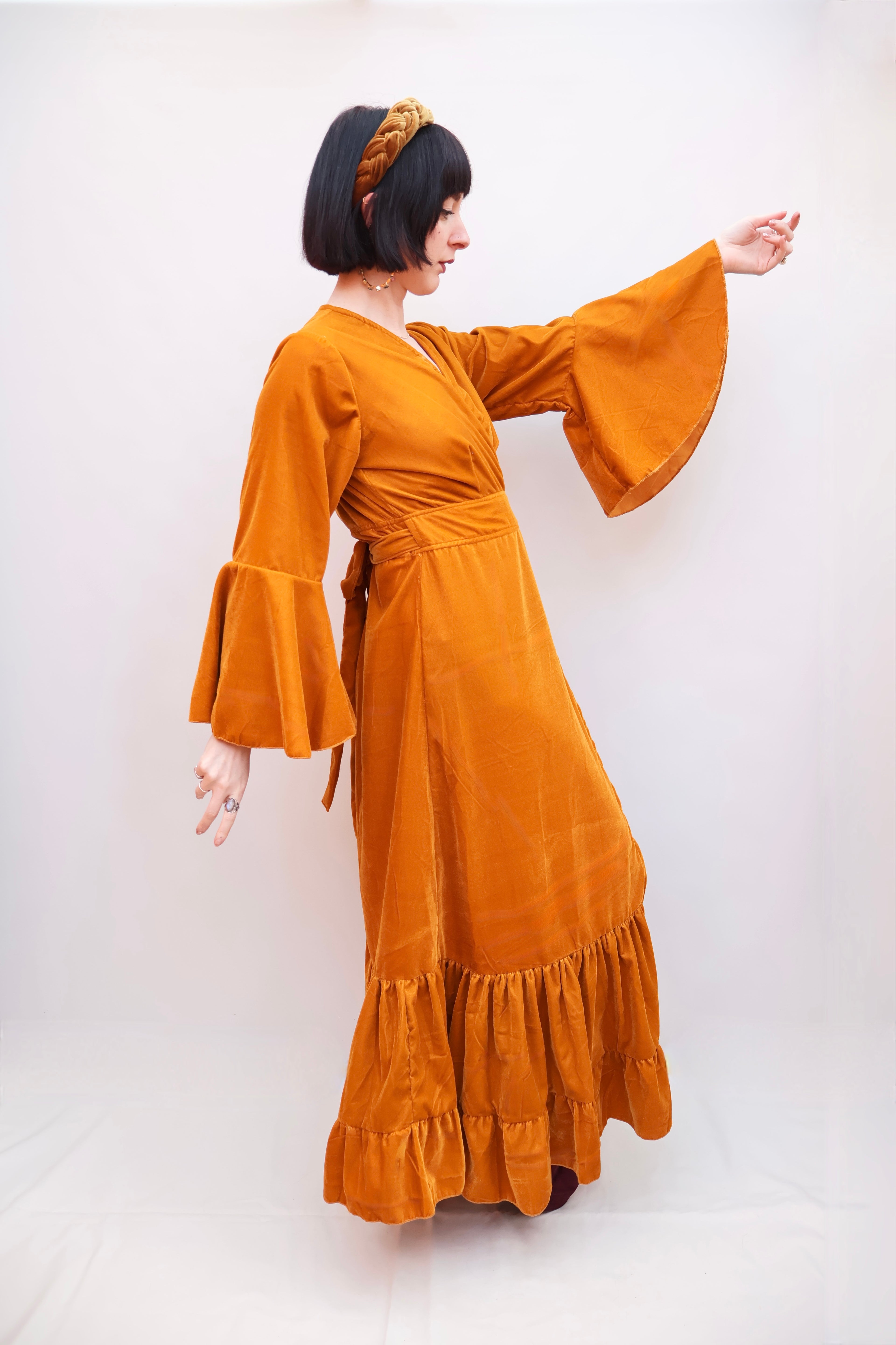'Astrid' Velvet Wrap Dress