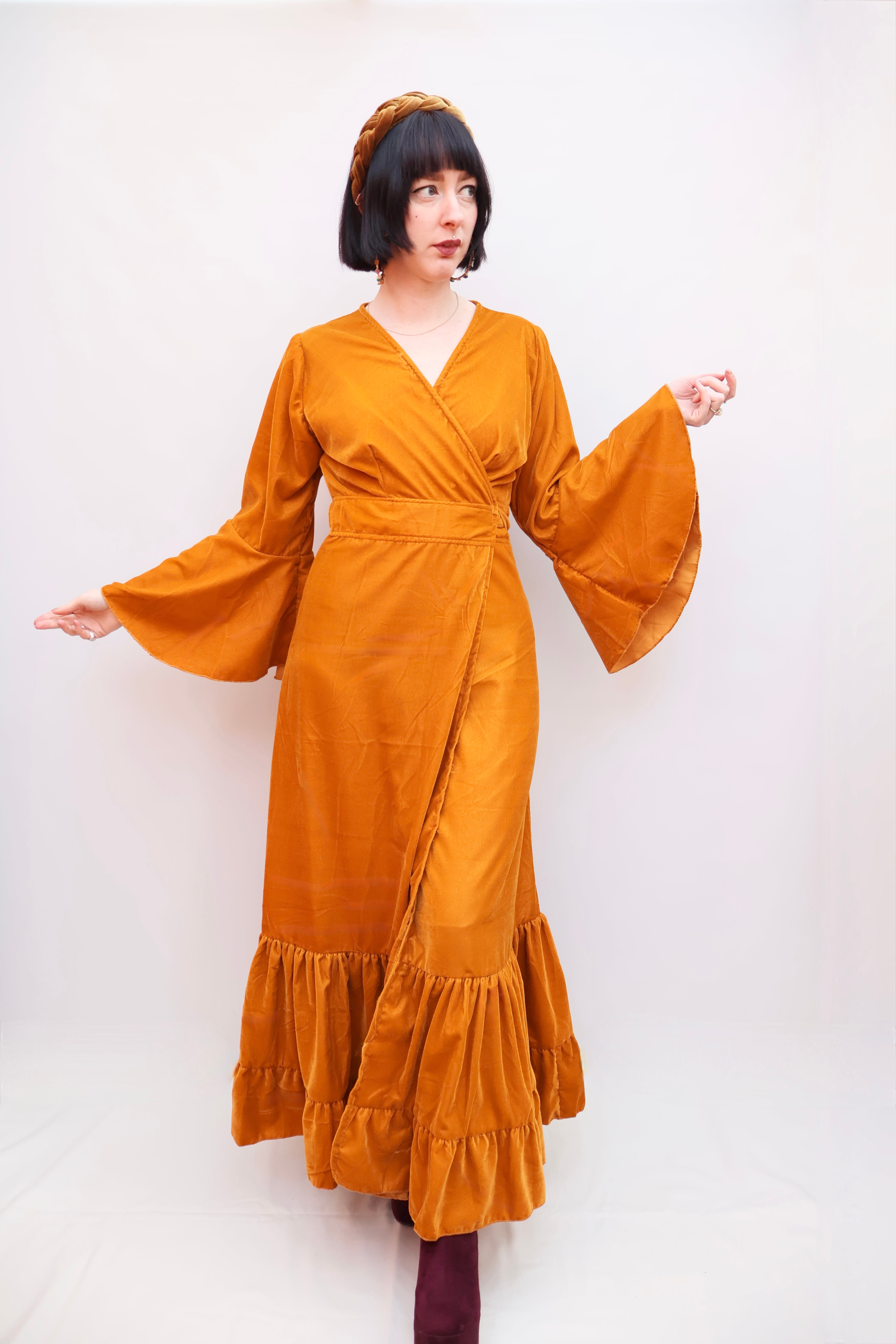 'Astrid' Velvet Wrap Dress