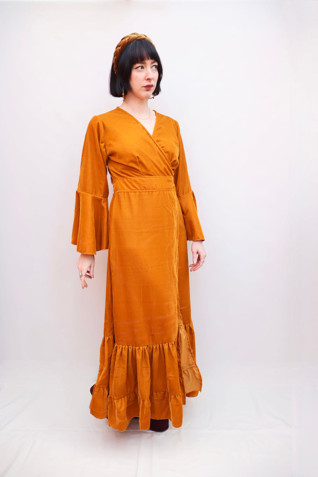 'Astrid' Velvet Wrap Dress