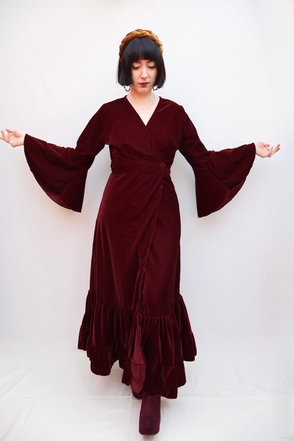 'Astrid' Velvet Wrap Dress
