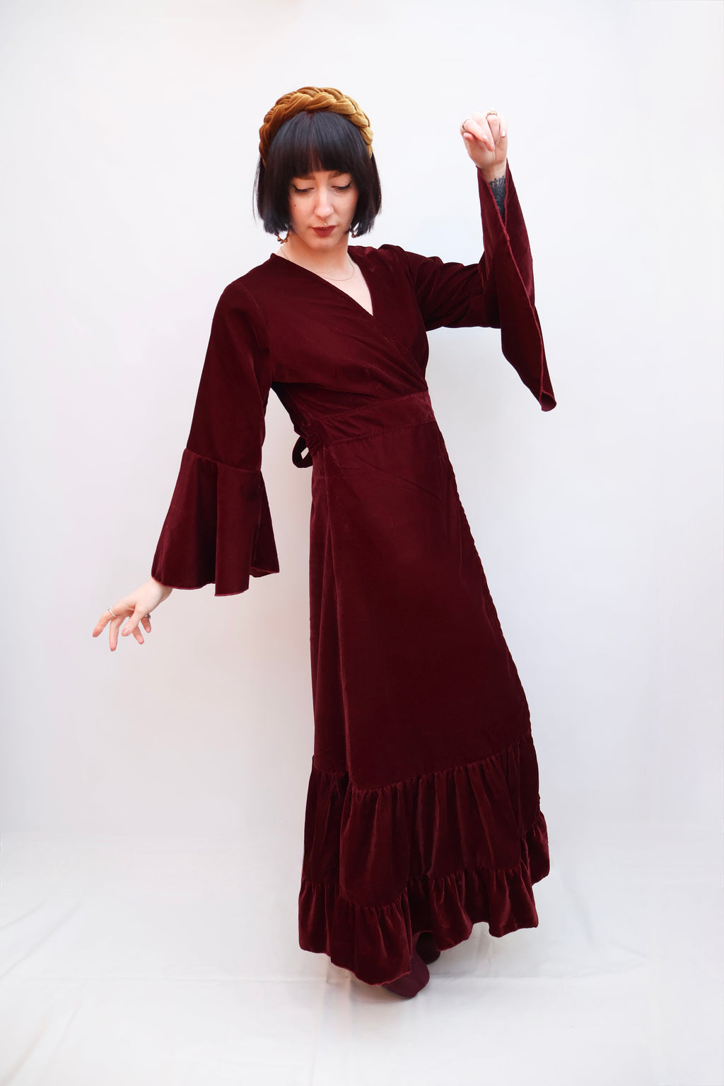 'Astrid' Velvet Wrap Dress