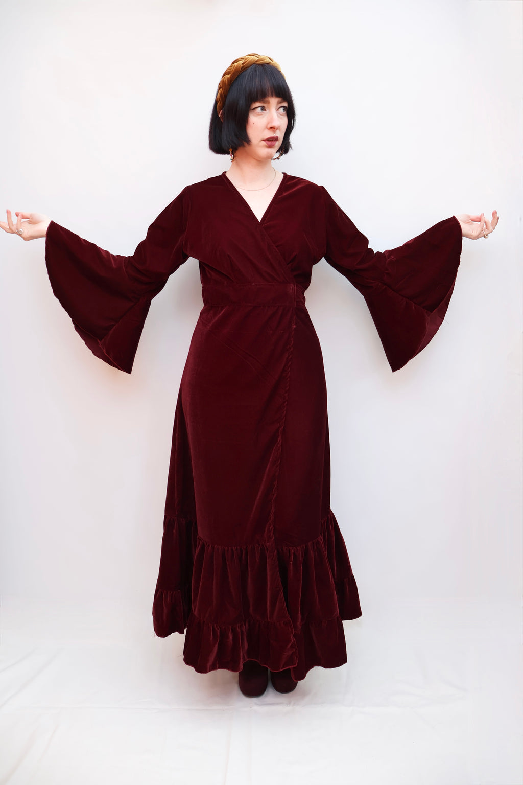 'Astrid' Velvet Wrap Dress