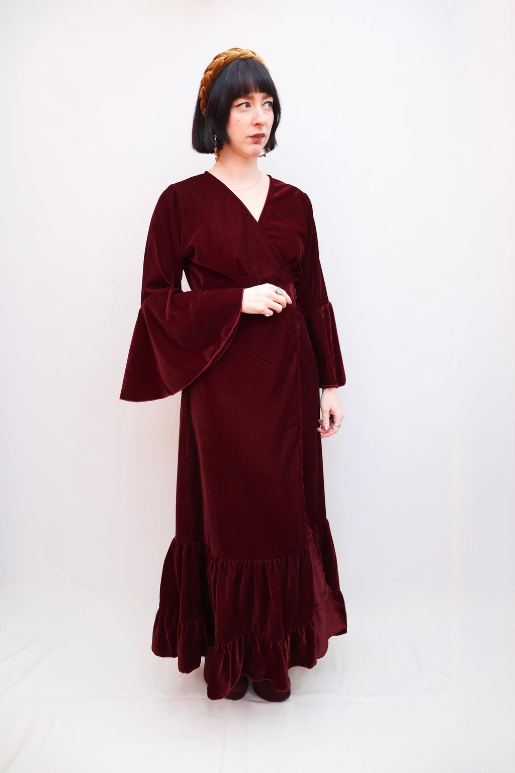 'Astrid' Velvet Wrap Dress