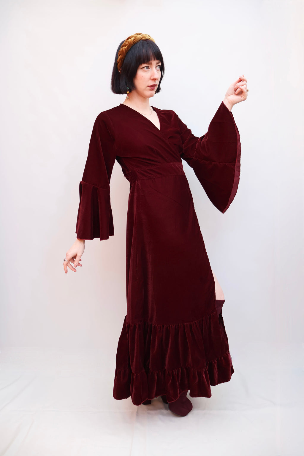 'Astrid' Velvet Wrap Dress