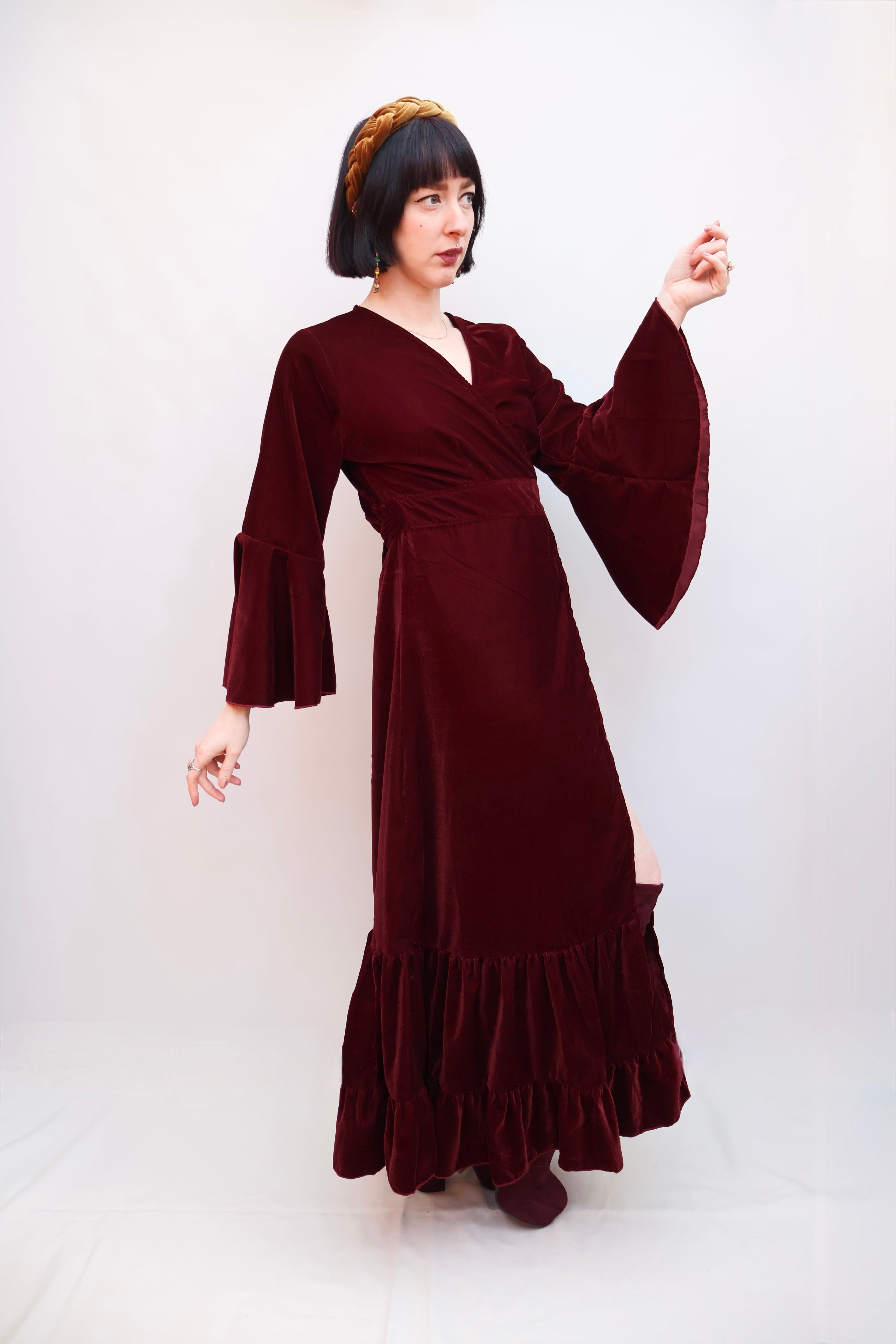 'Astrid' Velvet Wrap Dress