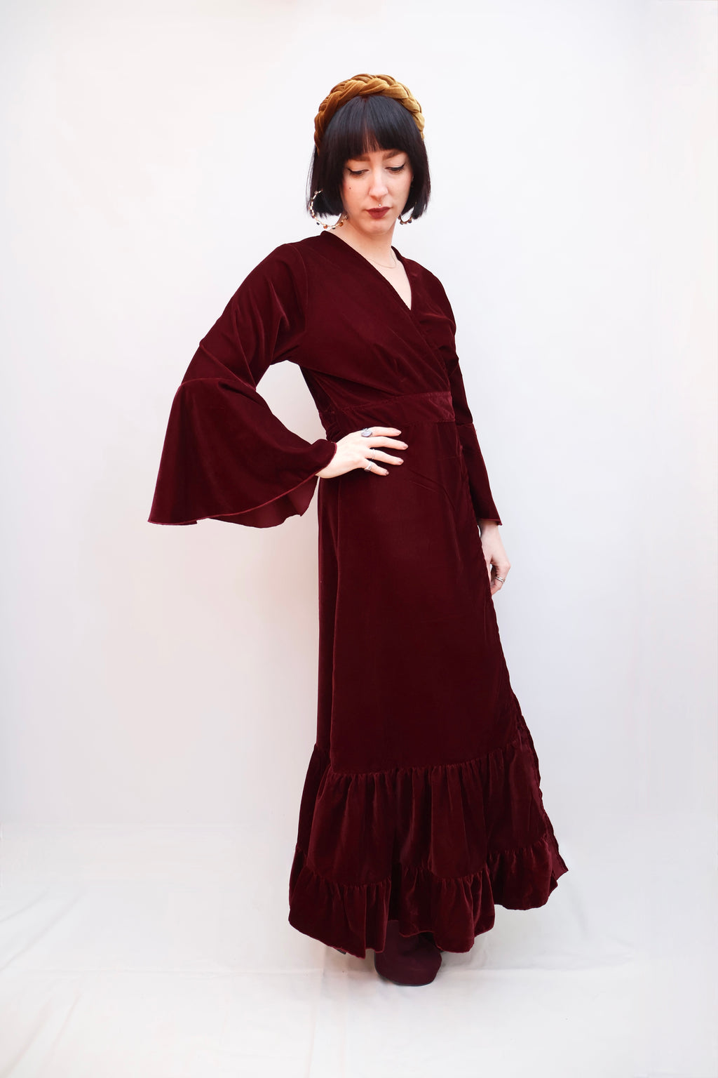 'Astrid' Velvet Wrap Dress