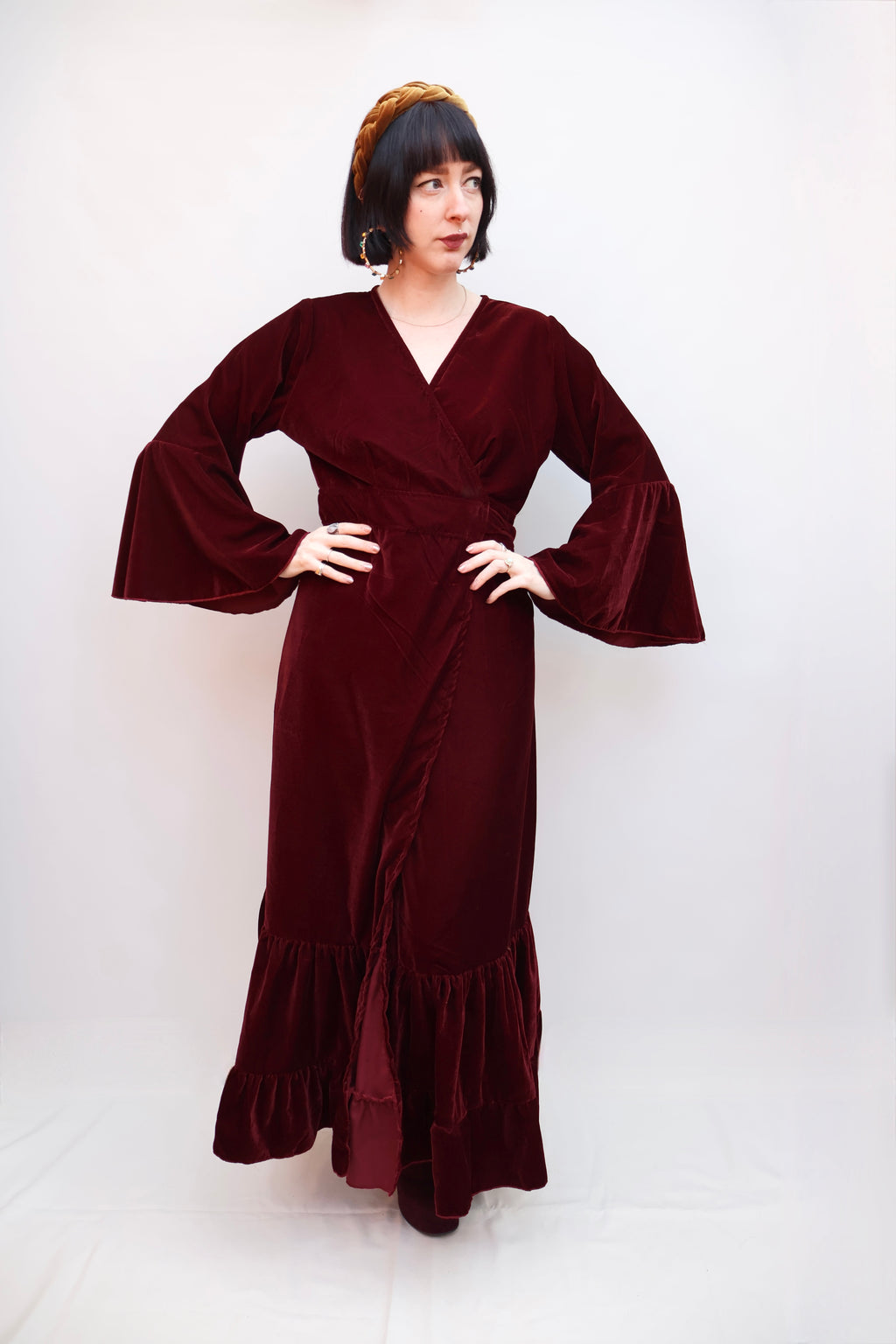 'Astrid' Velvet Wrap Dress