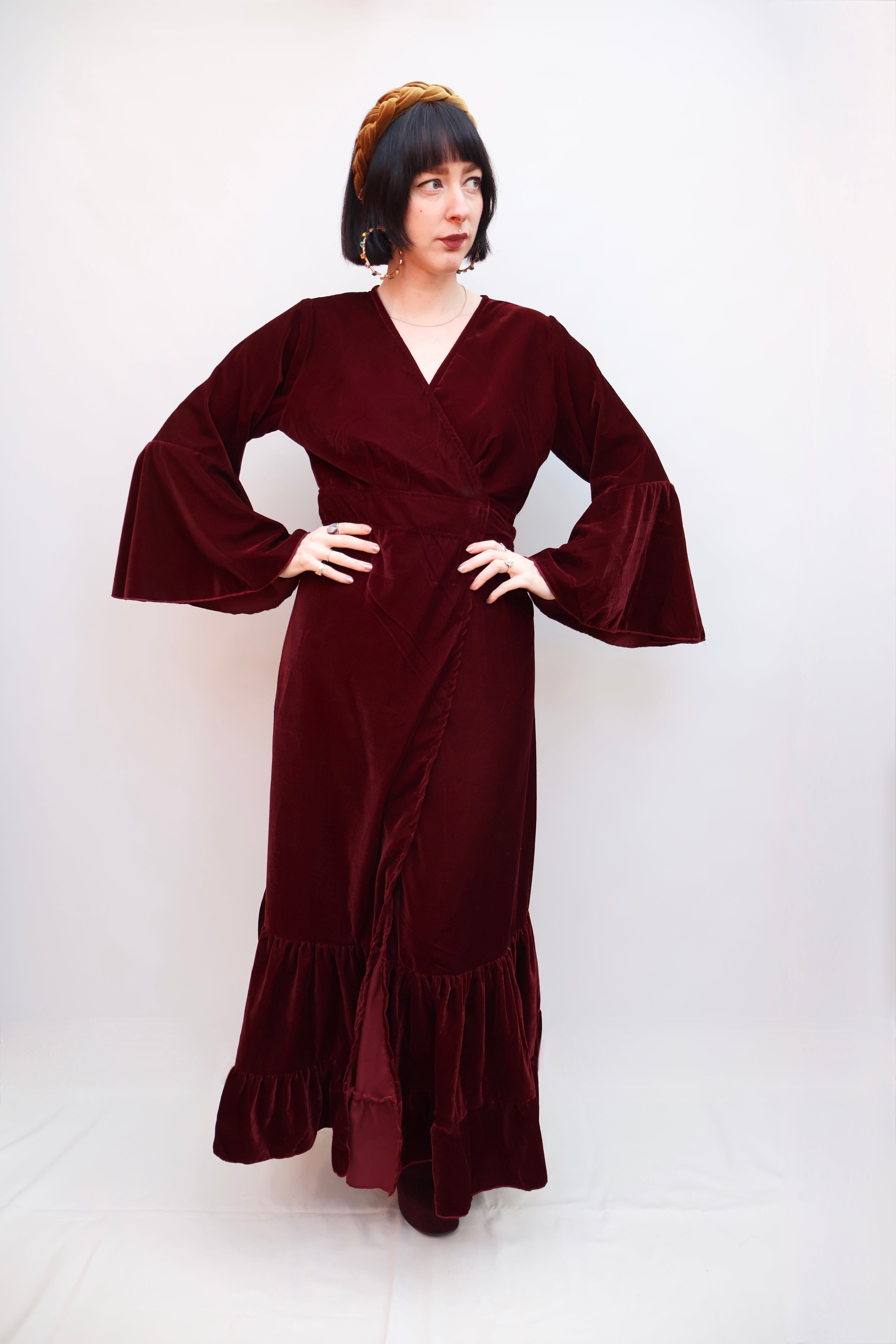 'Astrid' Velvet Wrap Dress
