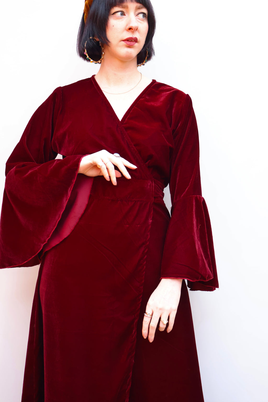 'Astrid' Velvet Wrap Dress
