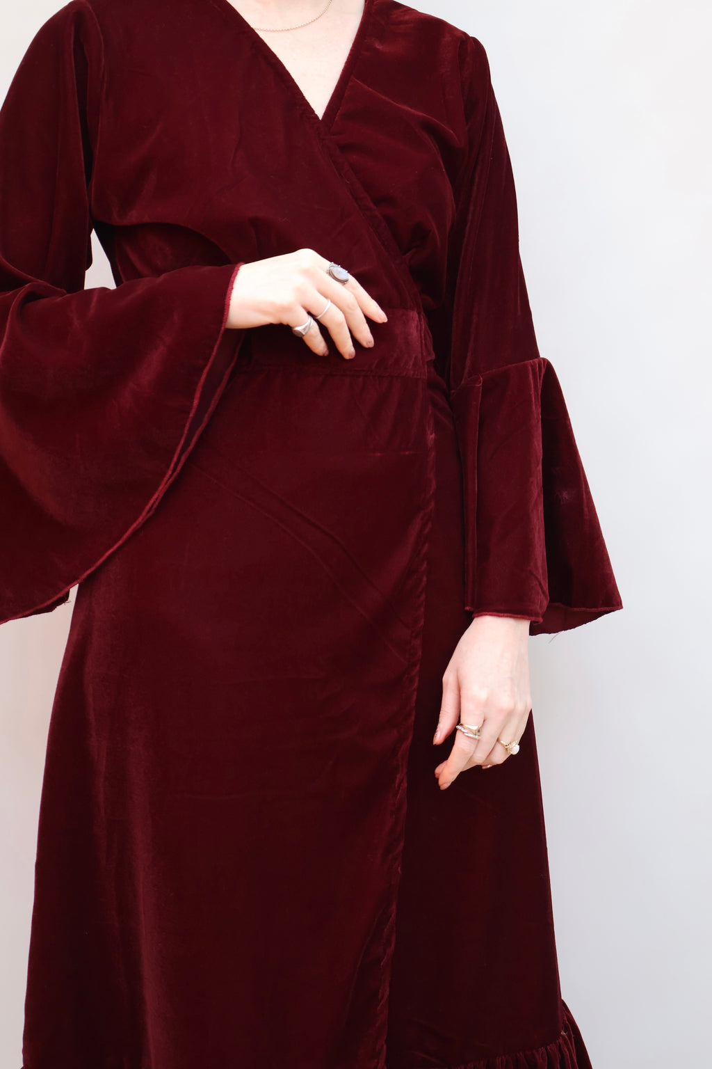 'Astrid' Velvet Wrap Dress