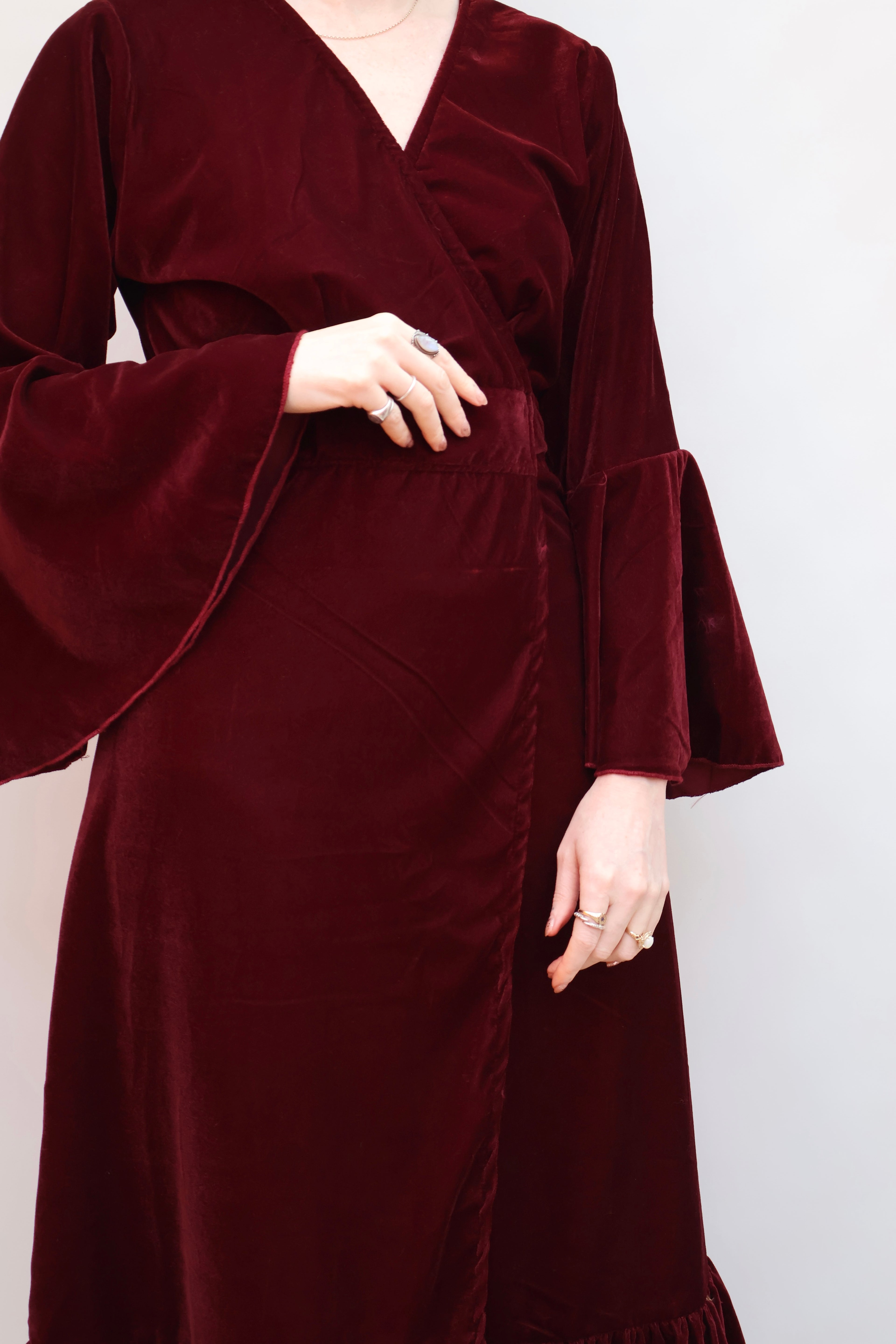 'Astrid' Velvet Wrap Dress