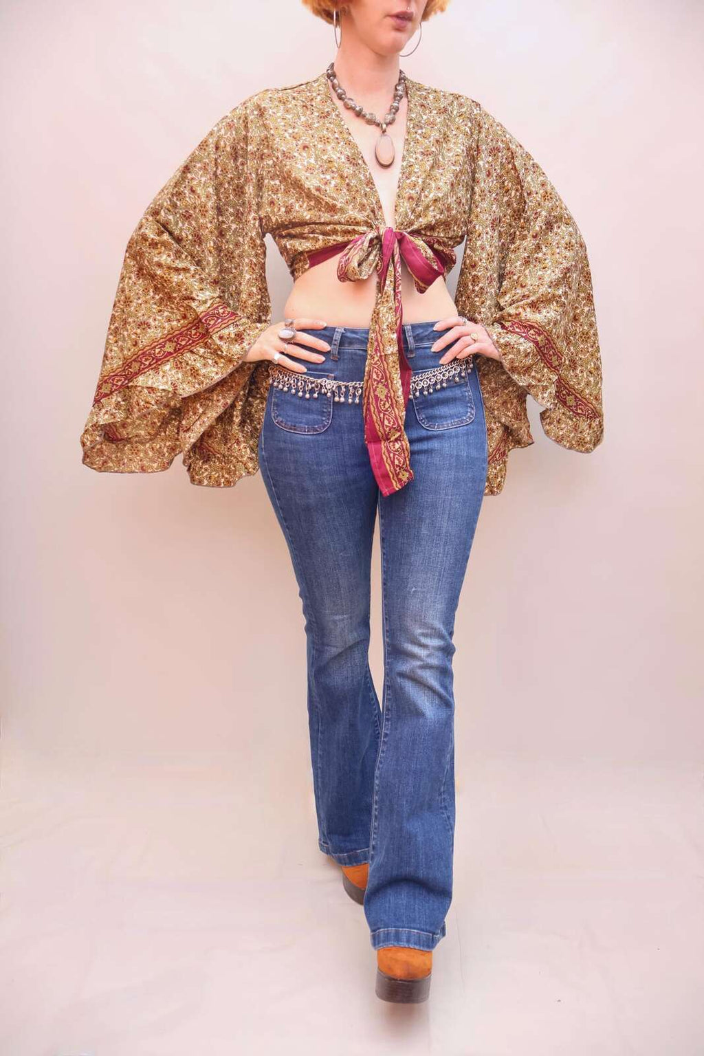 Upcycled Sari Silk Blouse