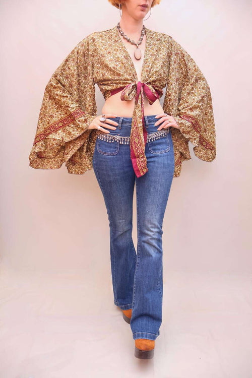 Upcycled Sari Silk Blouse