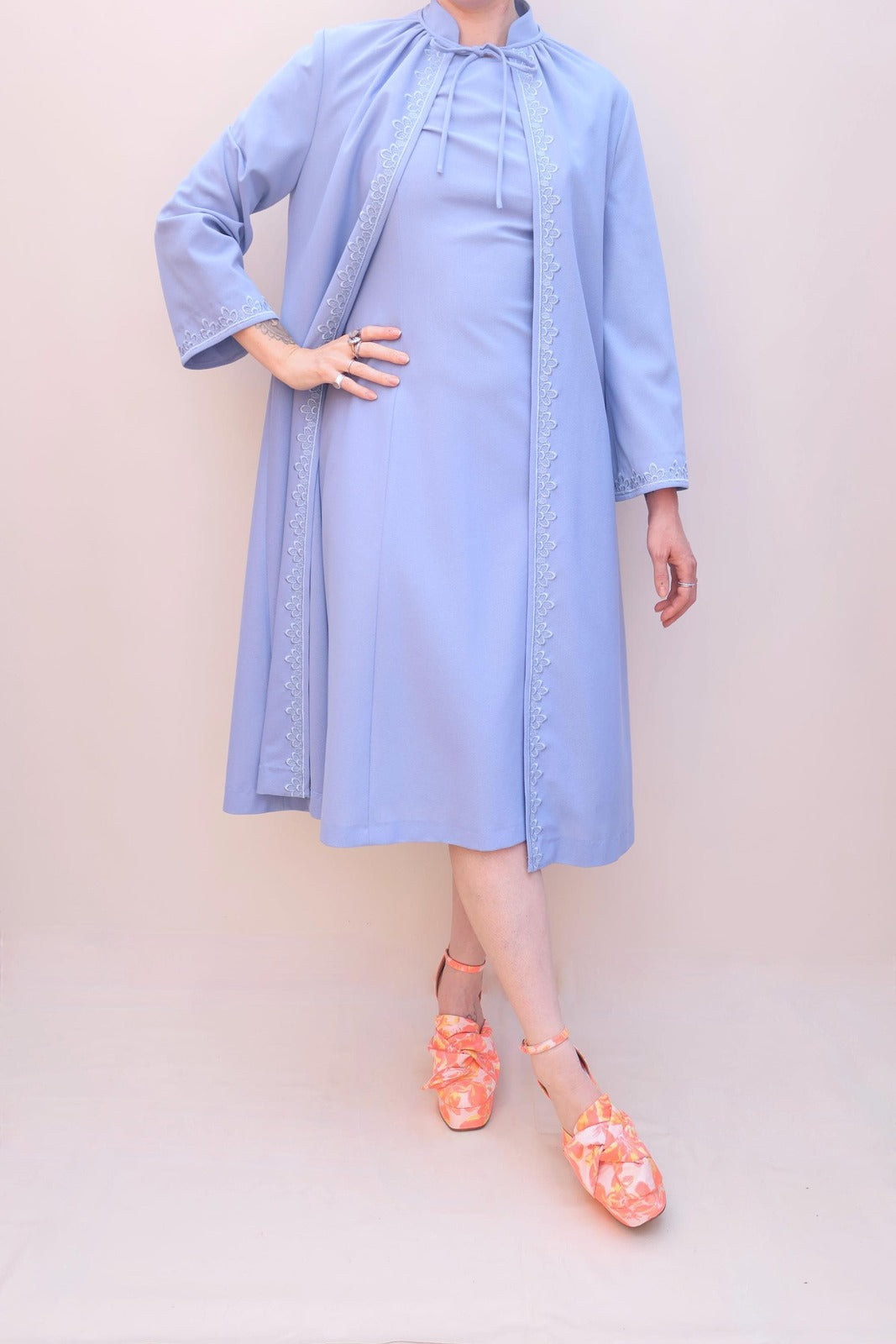 Vintage 60s Lavender Wedding Dress Set