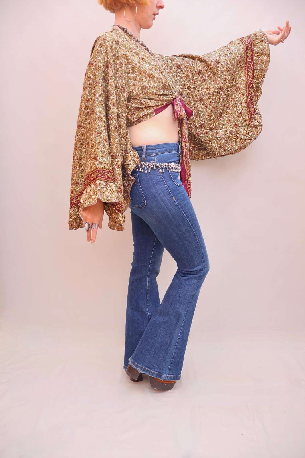 Upcycled Sari Silk Blouse